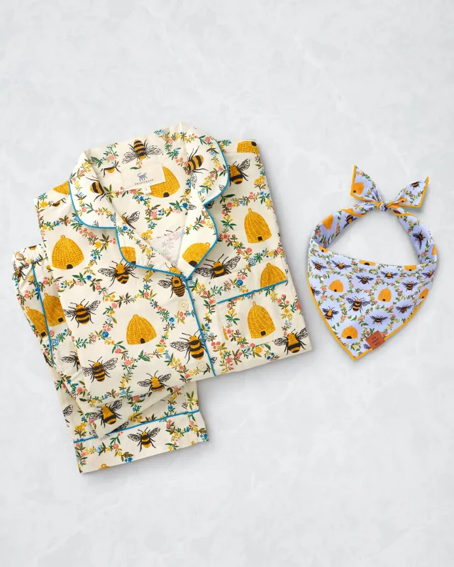 PF x The Foggy Dog Sweet Bee - Long Set & Dog Bandana Bundle - Multi sold by Printfresh