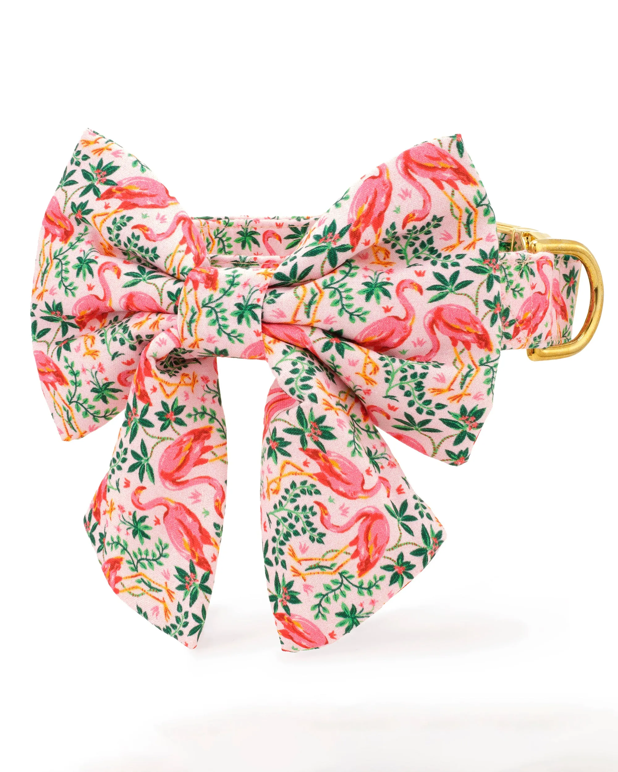 PF x The Foggy Dog Flock of Flamingos - Lady Dog Bow - Rose sold by Printfresh product image thumbnail 2