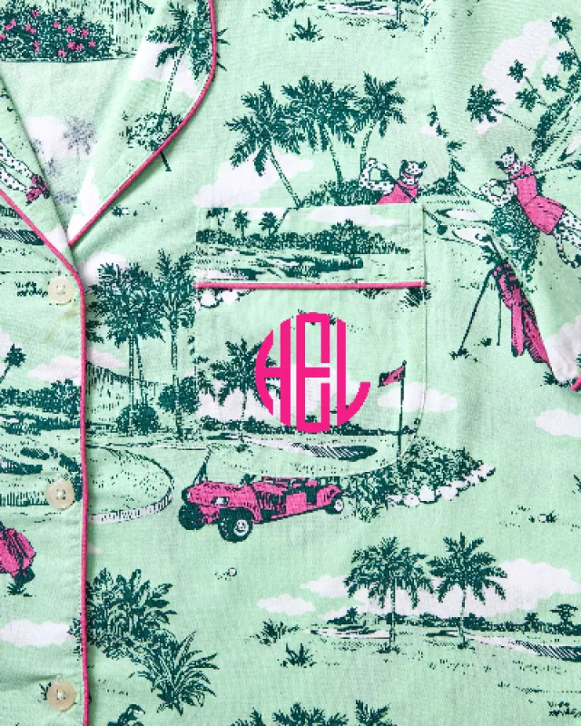 Golf Toile - Long PJ Set - Putting Green sold by Printfresh