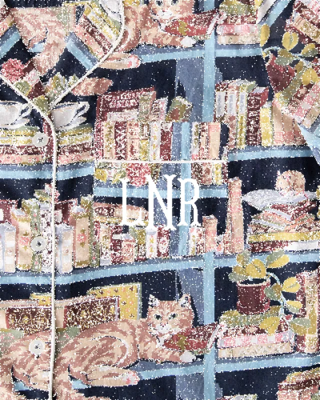 Secret Library - Long PJ Set - Hideaway Blue sold by Printfresh