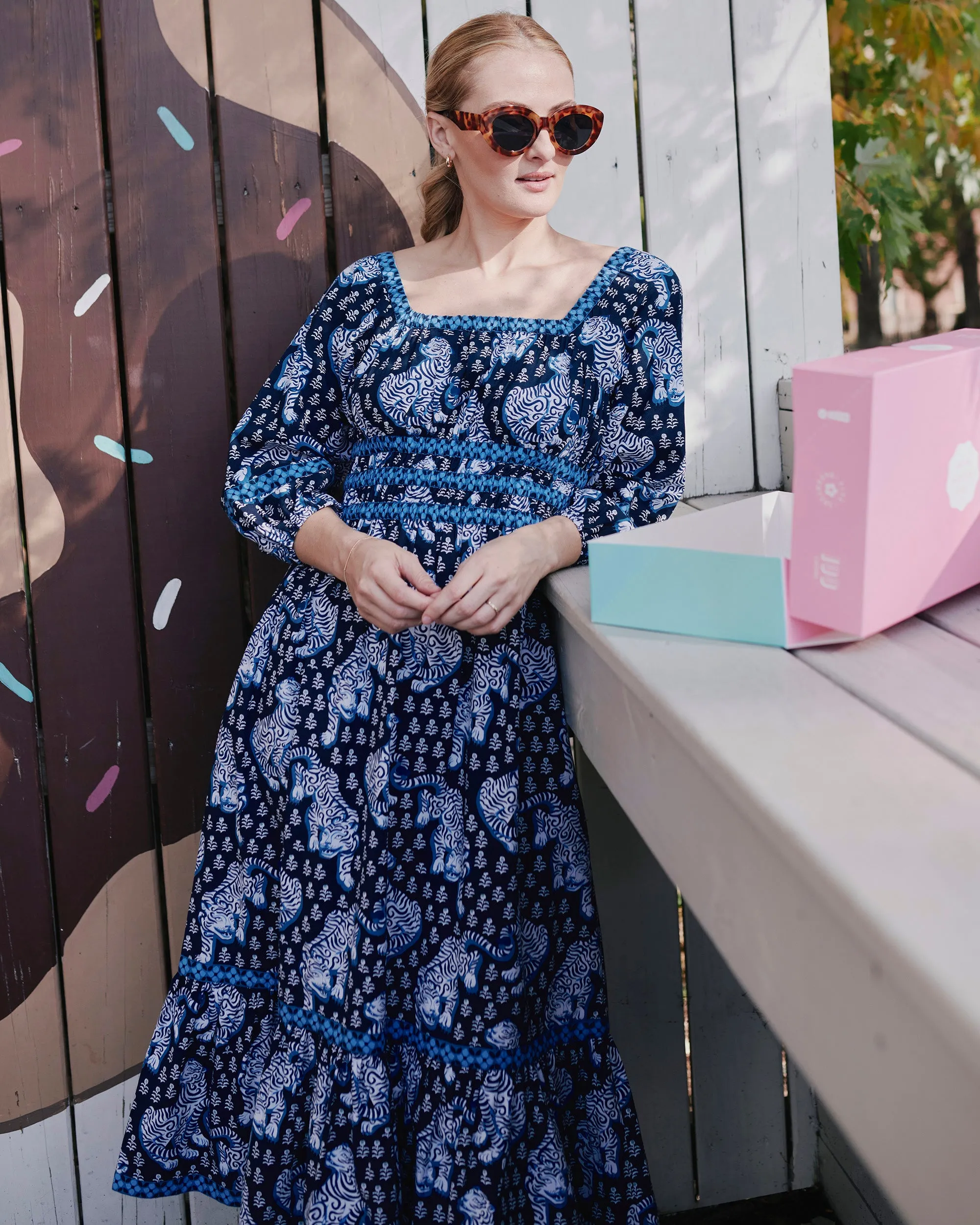 Tiger Queen - Stroll Around Dress - Navy sold by Printfresh product image thumbnail 3