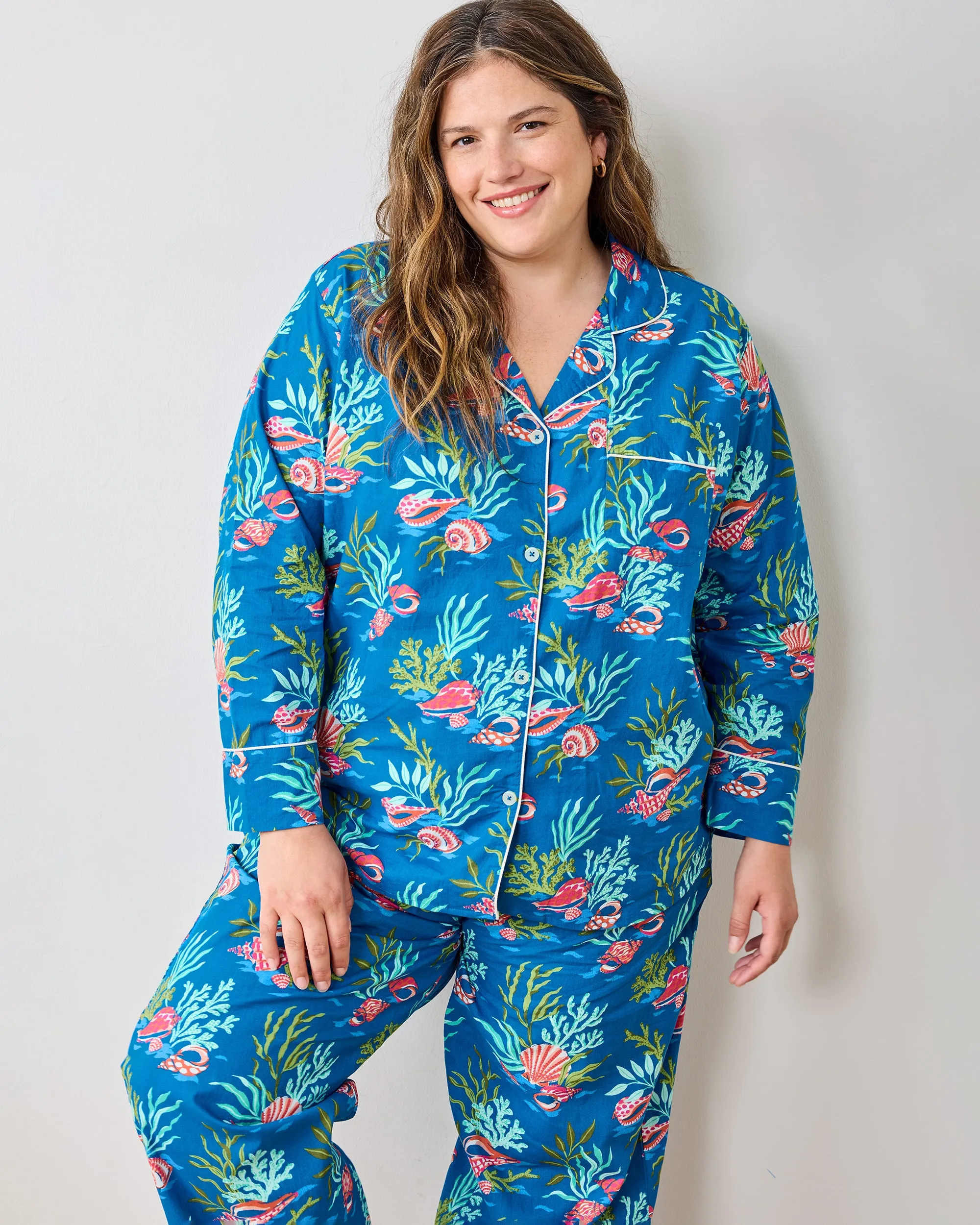 Coral & Conch - Tall Long PJ Set - Ocean Breeze sold by Printfresh