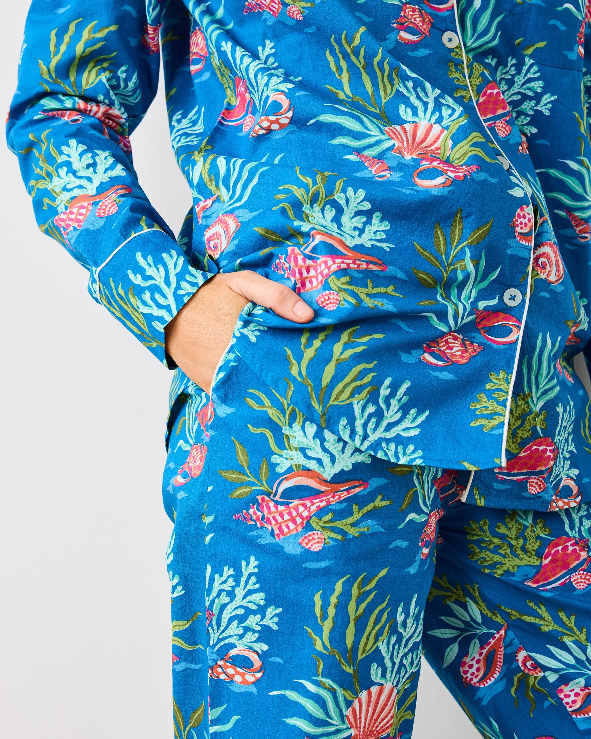 Coral & Conch - Tall Long PJ Set - Ocean Breeze sold by Printfresh product image thumbnail 4
