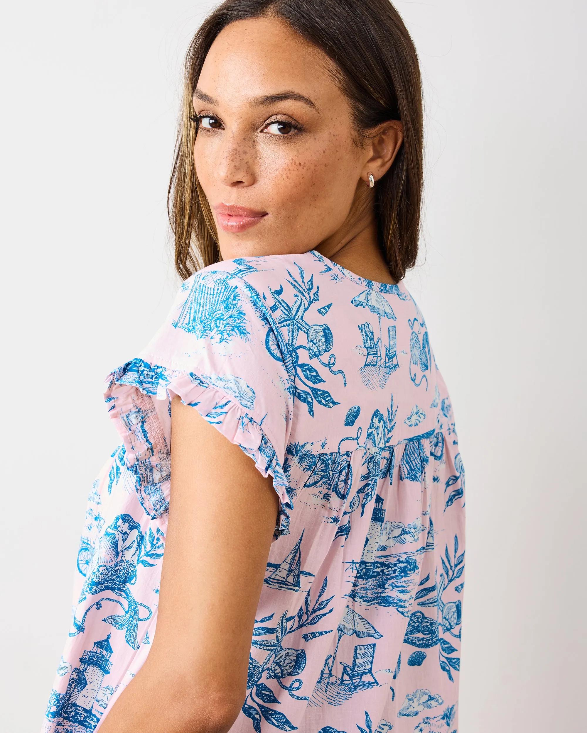 Mermaid Toile - Daylight Nightgown - Blush sold by Printfresh product image thumbnail 3