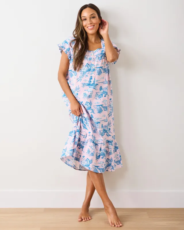 Mermaid Toile - Daylight Nightgown - Blush sold by Printfresh