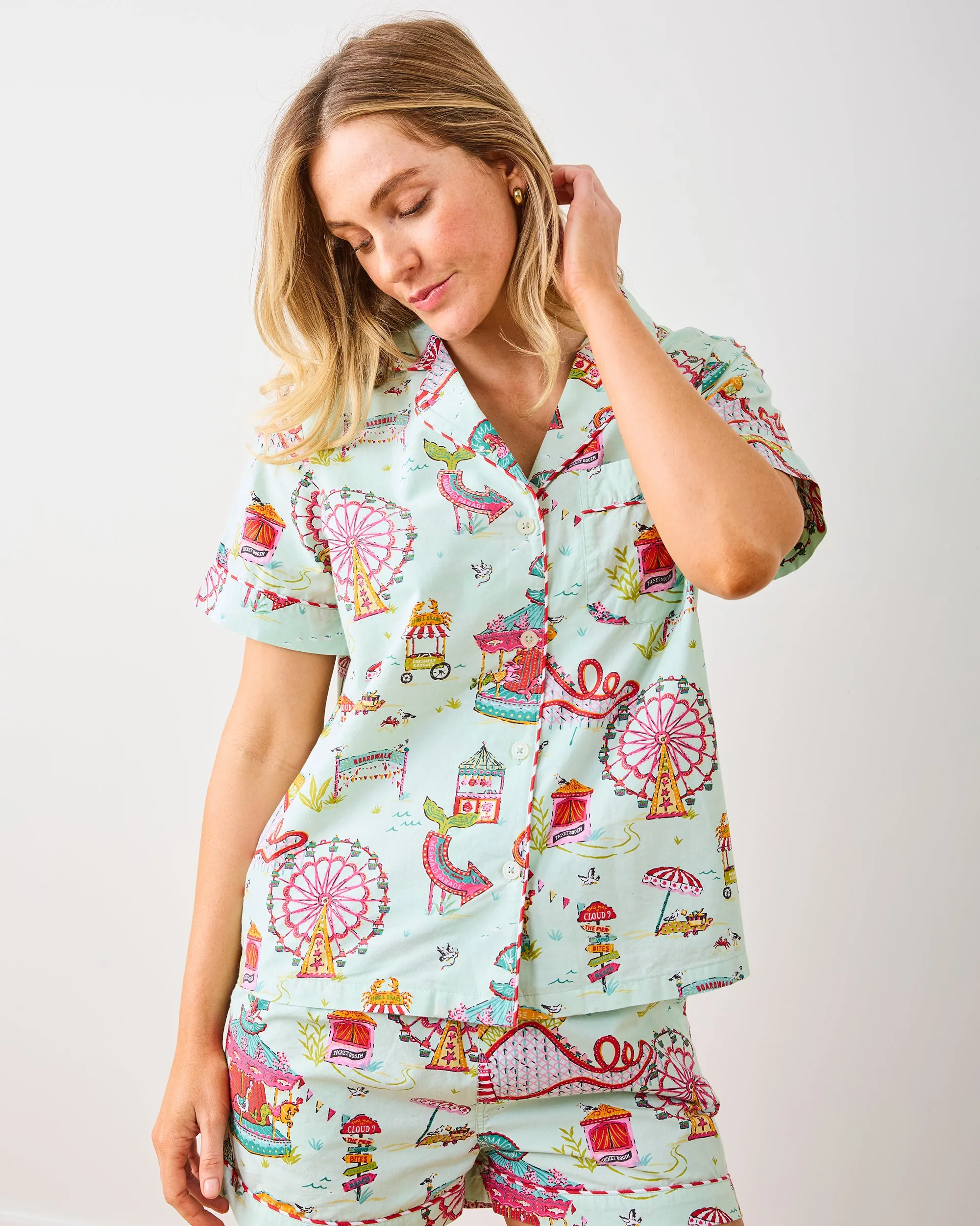 Seaside Rides - Short PJ Set - Mint Taffy sold by Printfresh