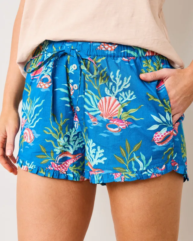 Coral & Conch - Ruffle Shorts - Ocean Breeze sold by Printfresh