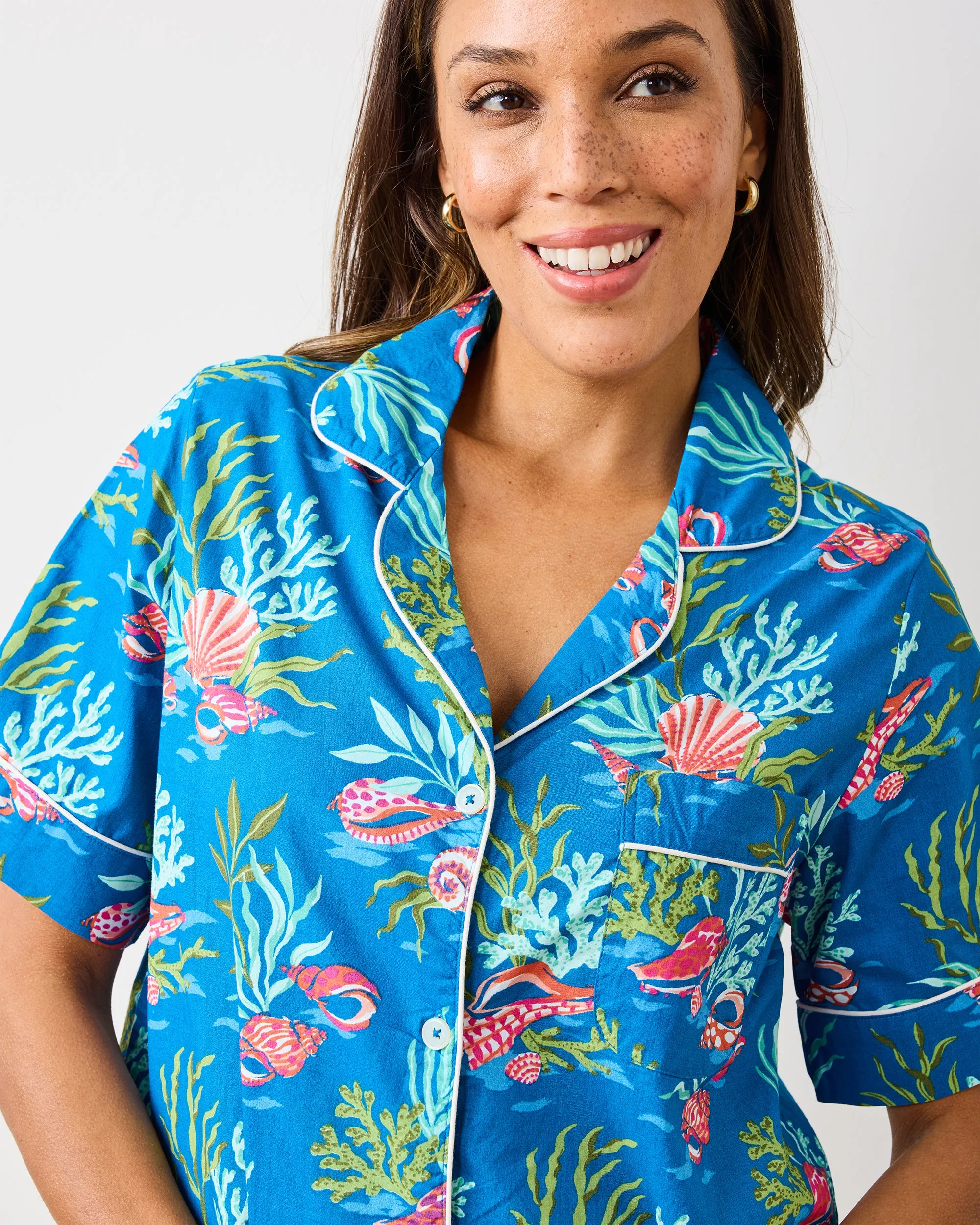 Coral & Conch - Short PJ Set - Ocean Breeze sold by Printfresh product image thumbnail 2