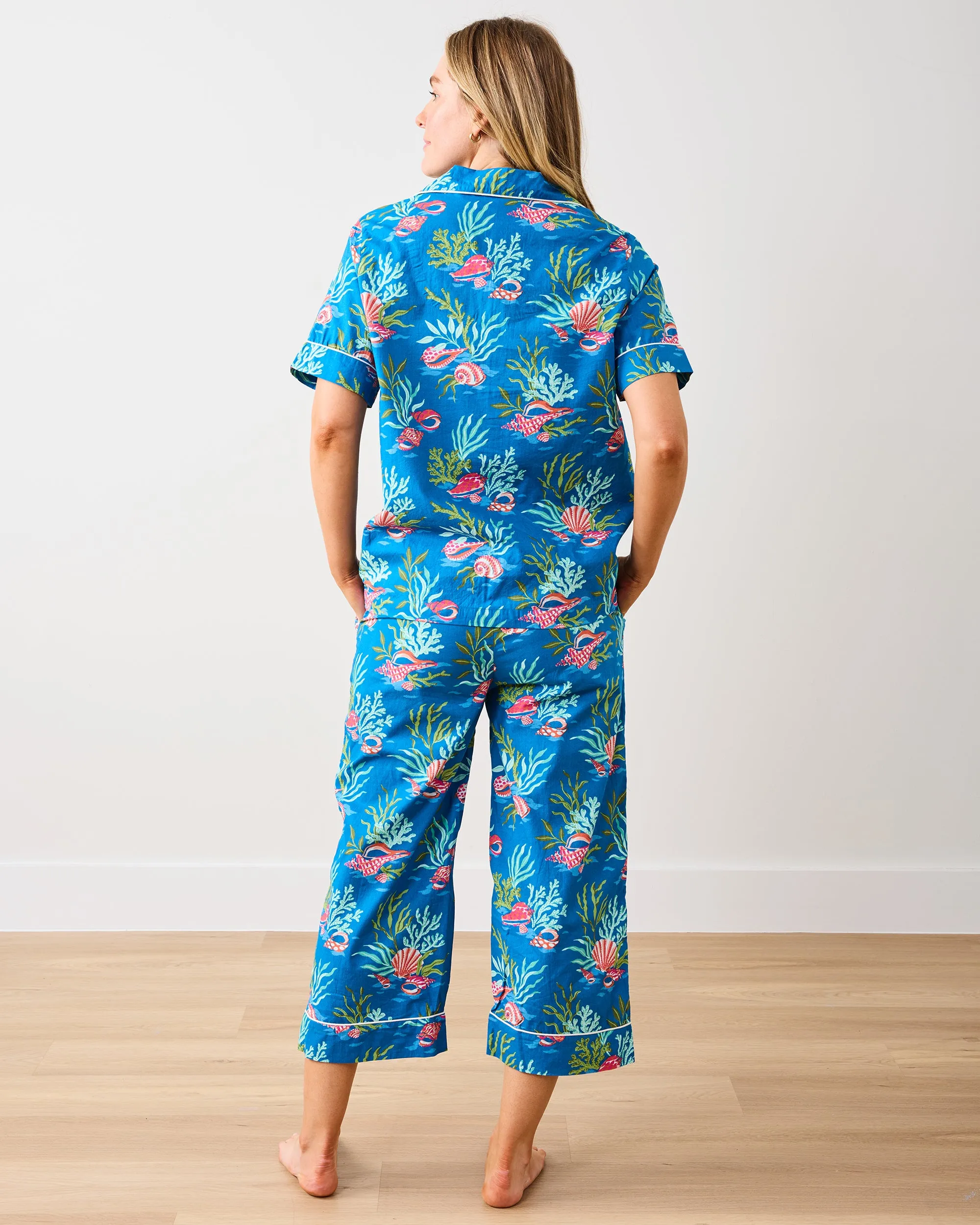 Coral & Conch - Short Sleeve Top & Cropped Pants Set - Ocean Breeze sold by Printfresh product image thumbnail 3