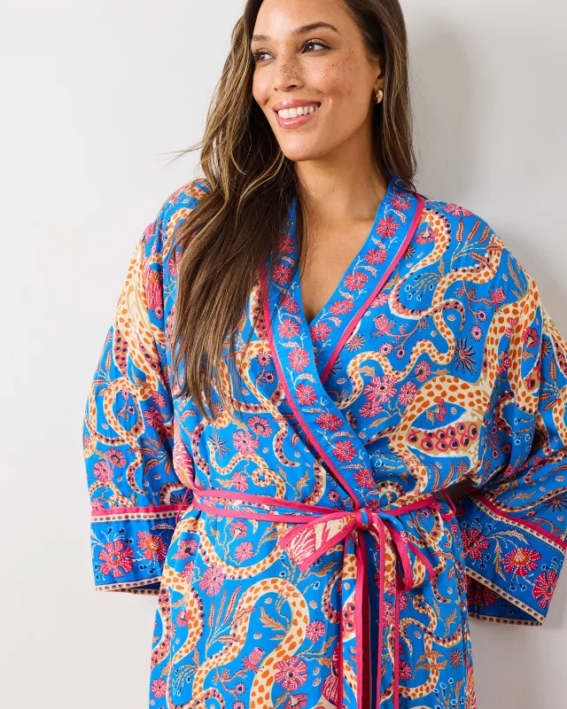 Octopus Isle - Eco Satin Robe - Ocean Eyes sold by Printfresh