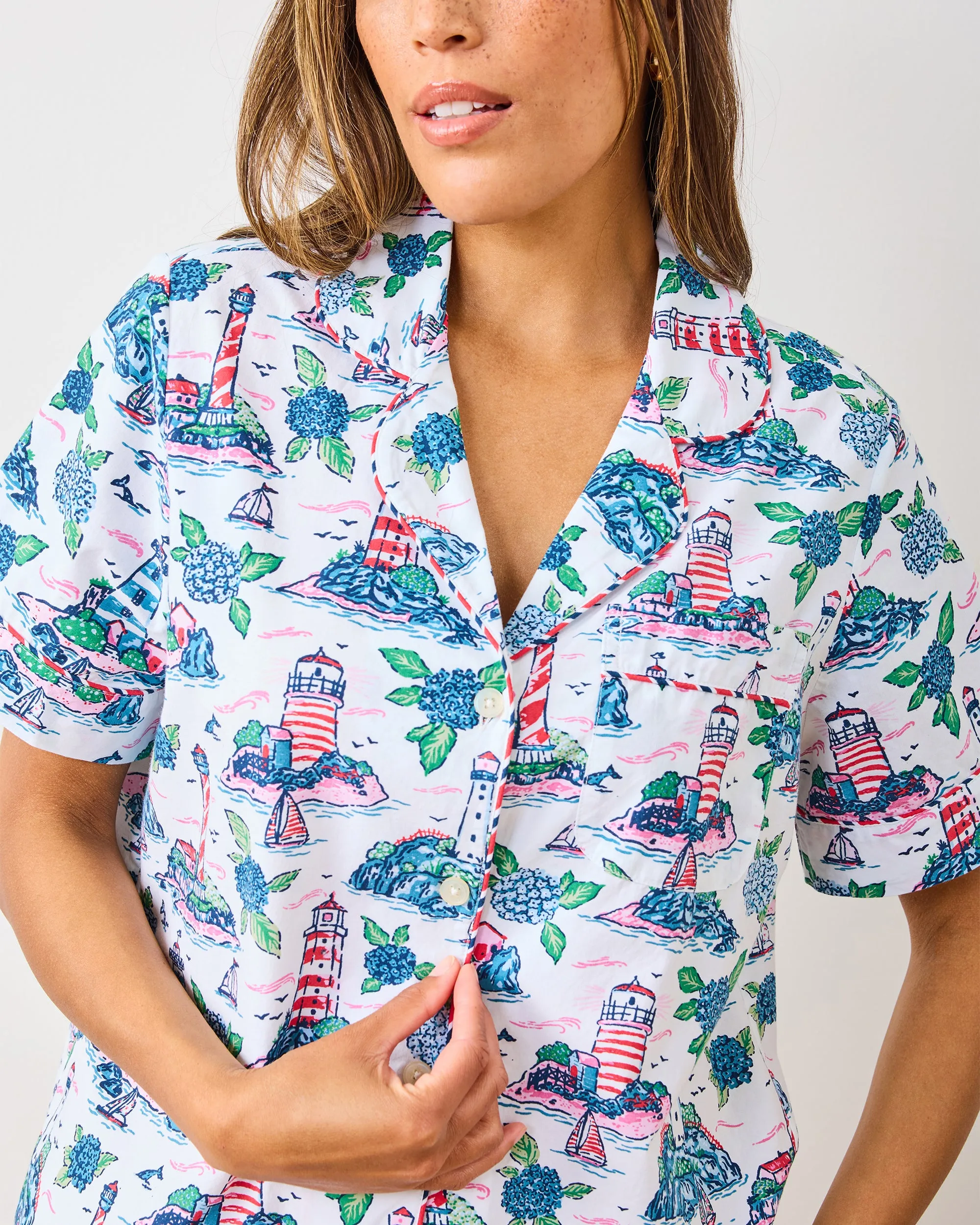 Lighthouse Keeper - Short PJ Set - Cloud sold by Printfresh product image thumbnail 3