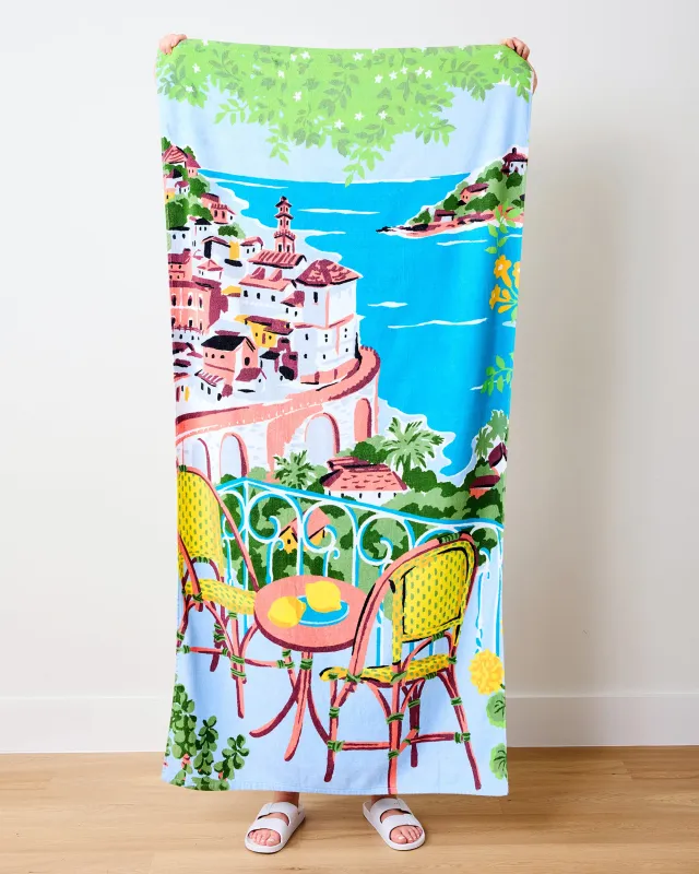 Amalfi Coast - Beach Towel - Blue sold by Printfresh