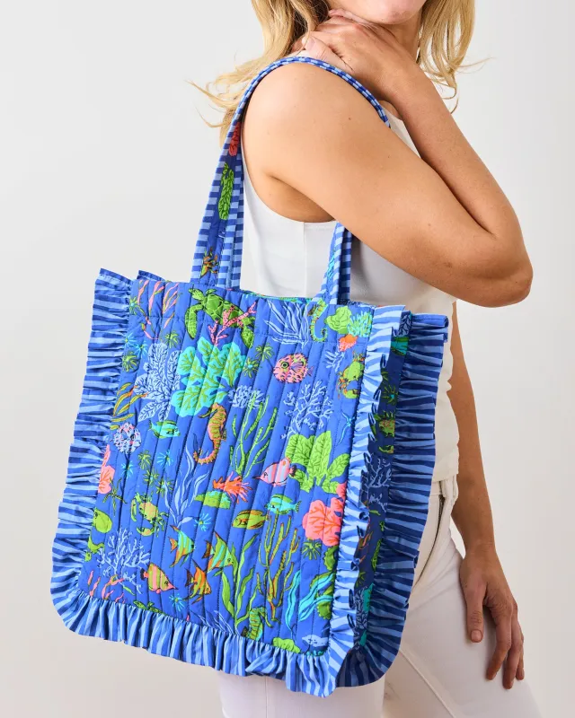 Oceania - Ruffle Tote - Sapphire sold by Printfresh