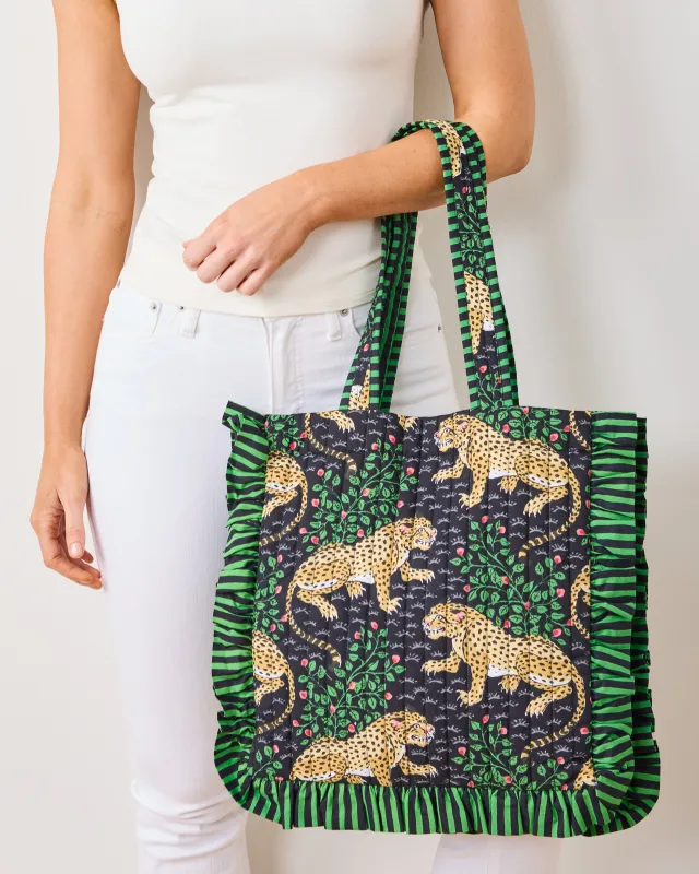Bagheera - Ruffle Tote - Ink sold by Printfresh