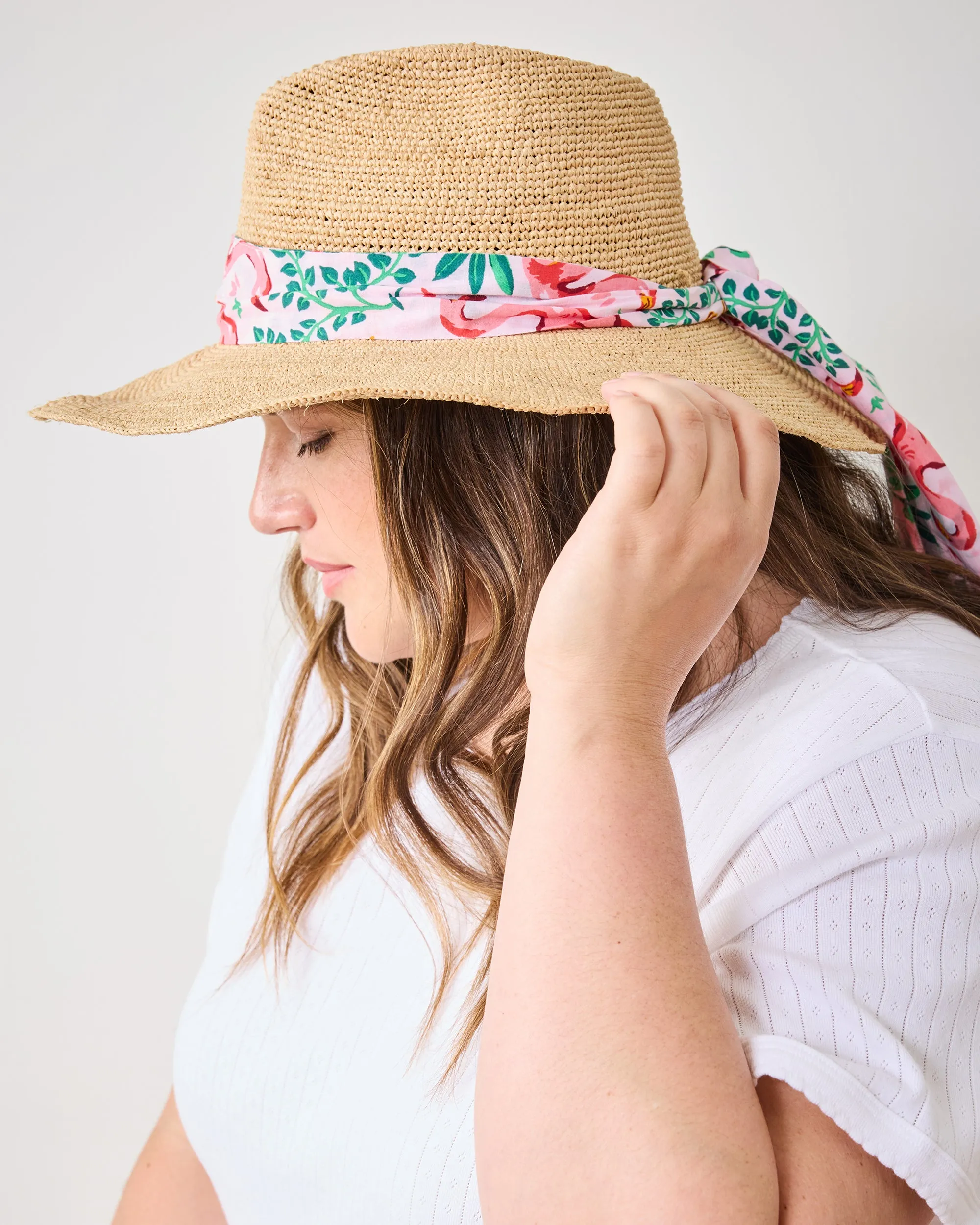 Flock Of Flamingos - Laguna Hat Tie - Rose sold by Printfresh product image thumbnail 3