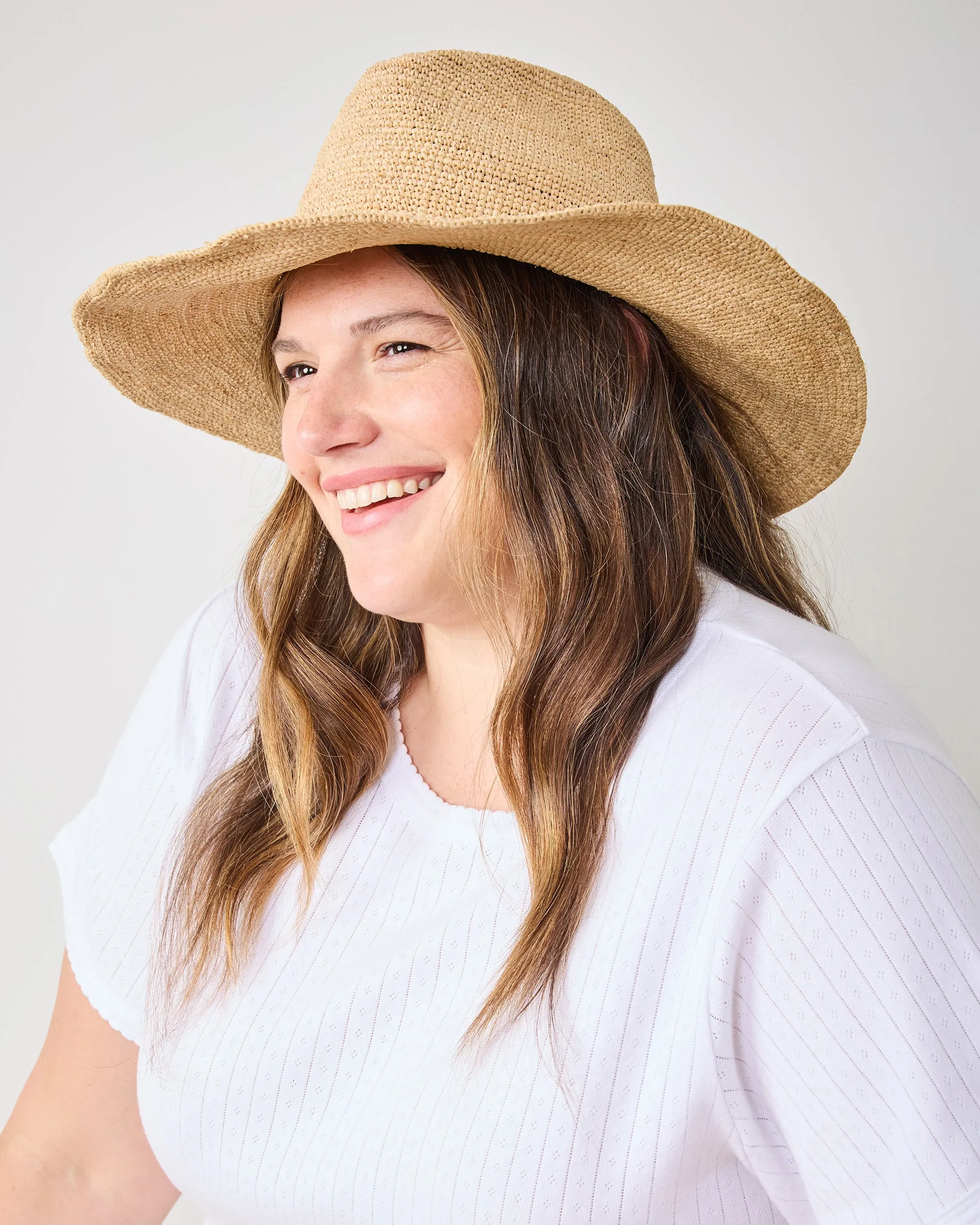 Natural - Raffia Crochet Continental Hat - Hat Attack sold by Printfresh