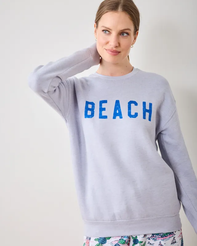 Light Blue - Beach Graphic Sweatshirt - Oat Collective sold by Printfresh
