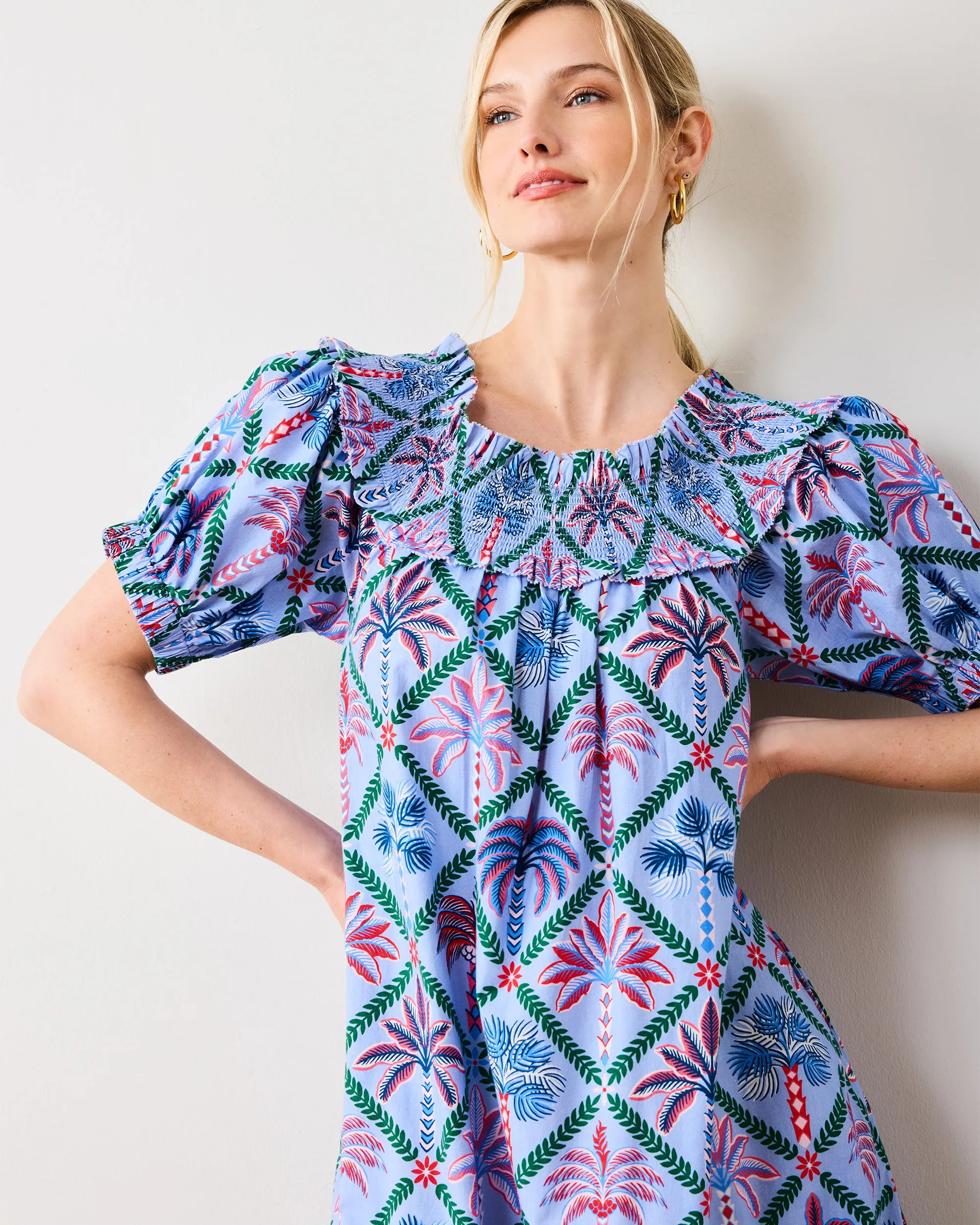 Palm Tree Paradise - Ximena Dress - Lilac Escape sold by Printfresh