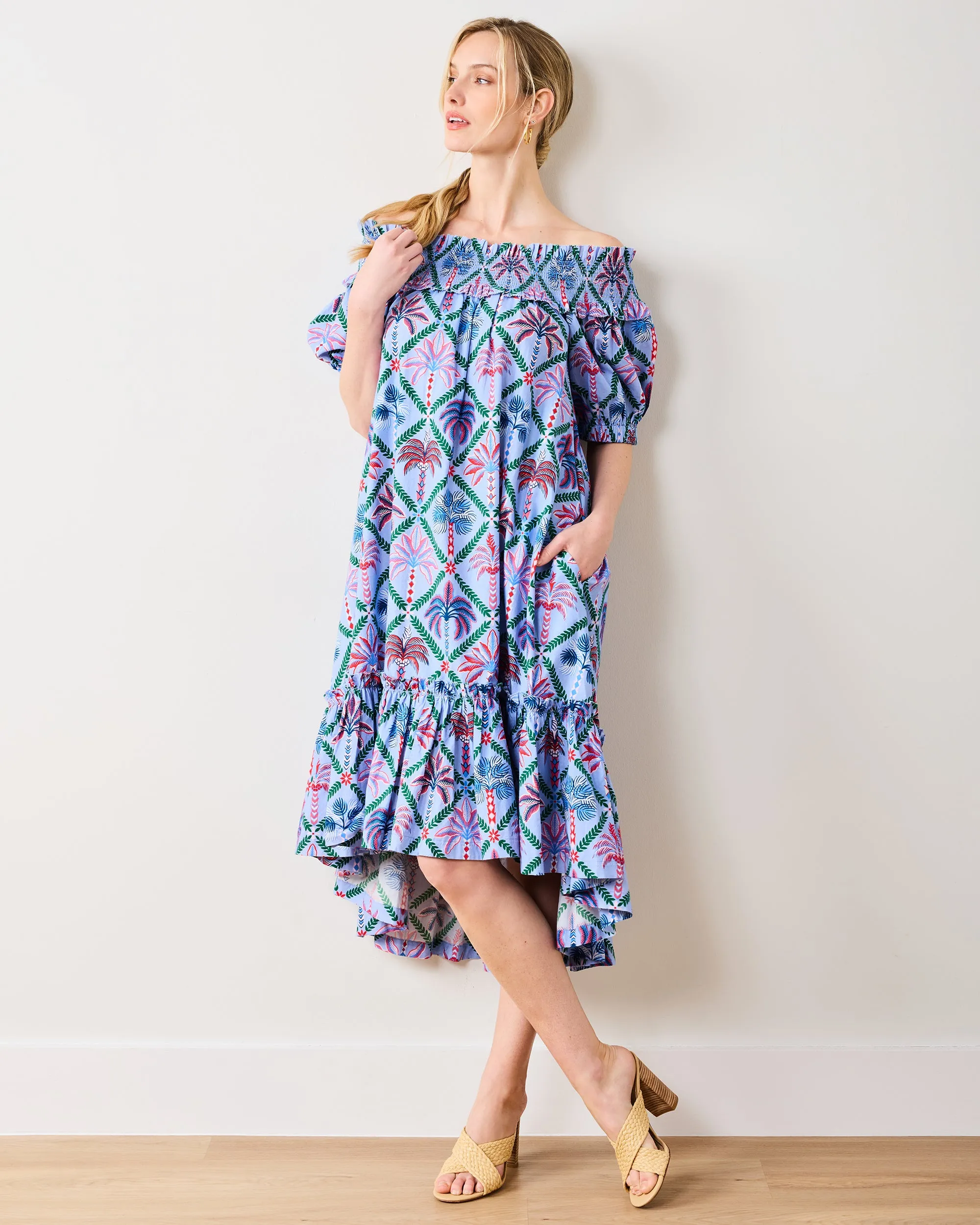 Palm Tree Paradise - Ximena Dress - Lilac Escape sold by Printfresh product image thumbnail 2