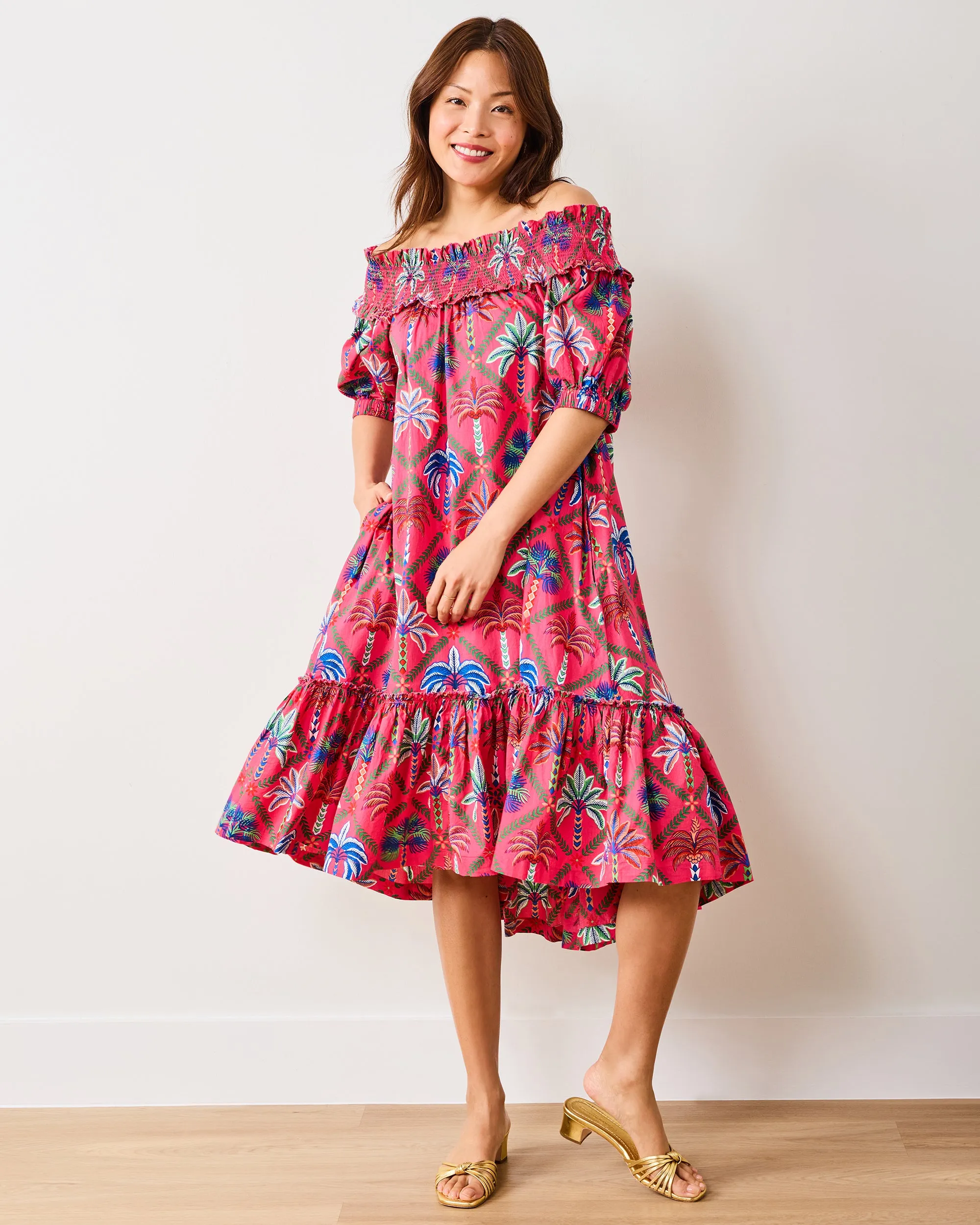 Palm Tree Paradise - Ximena Dress - Cocktail Umbrella sold by Printfresh