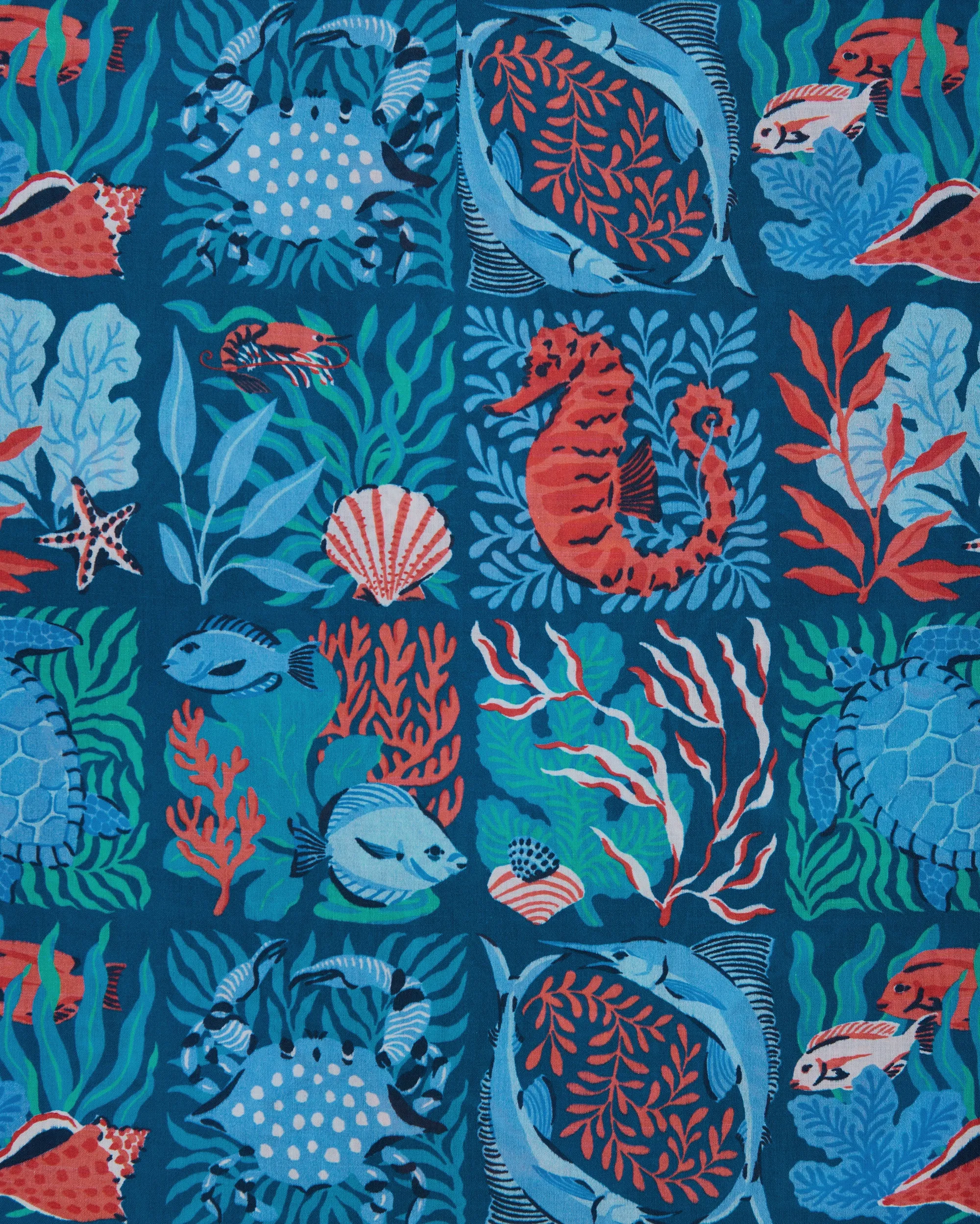 Stained Glass Sea - Lola Blouse - Seaside Blue sold by Printfresh product image thumbnail 5