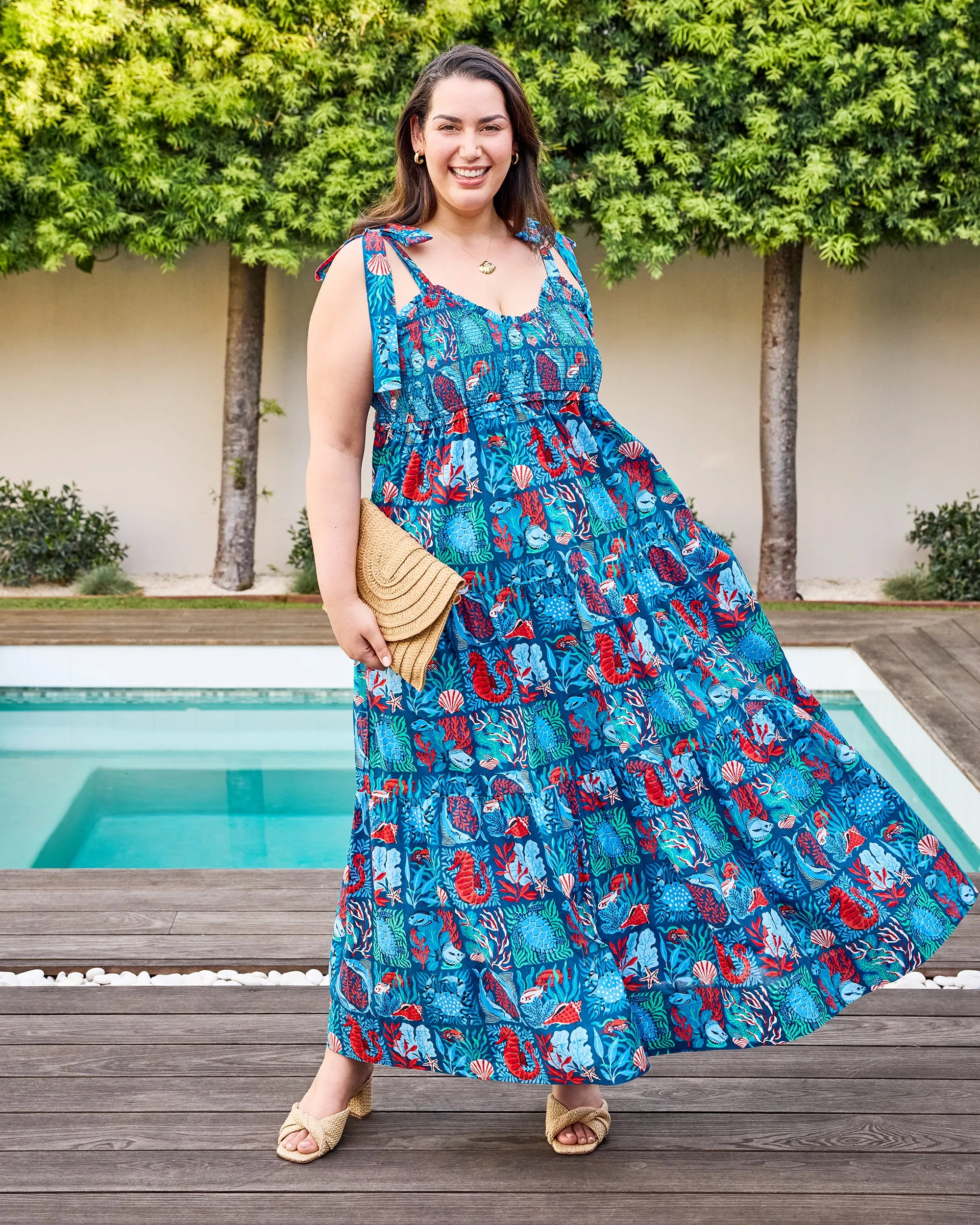 Stained Glass Sea - Siren Dress - Seaside Blue sold by Printfresh product image thumbnail 2