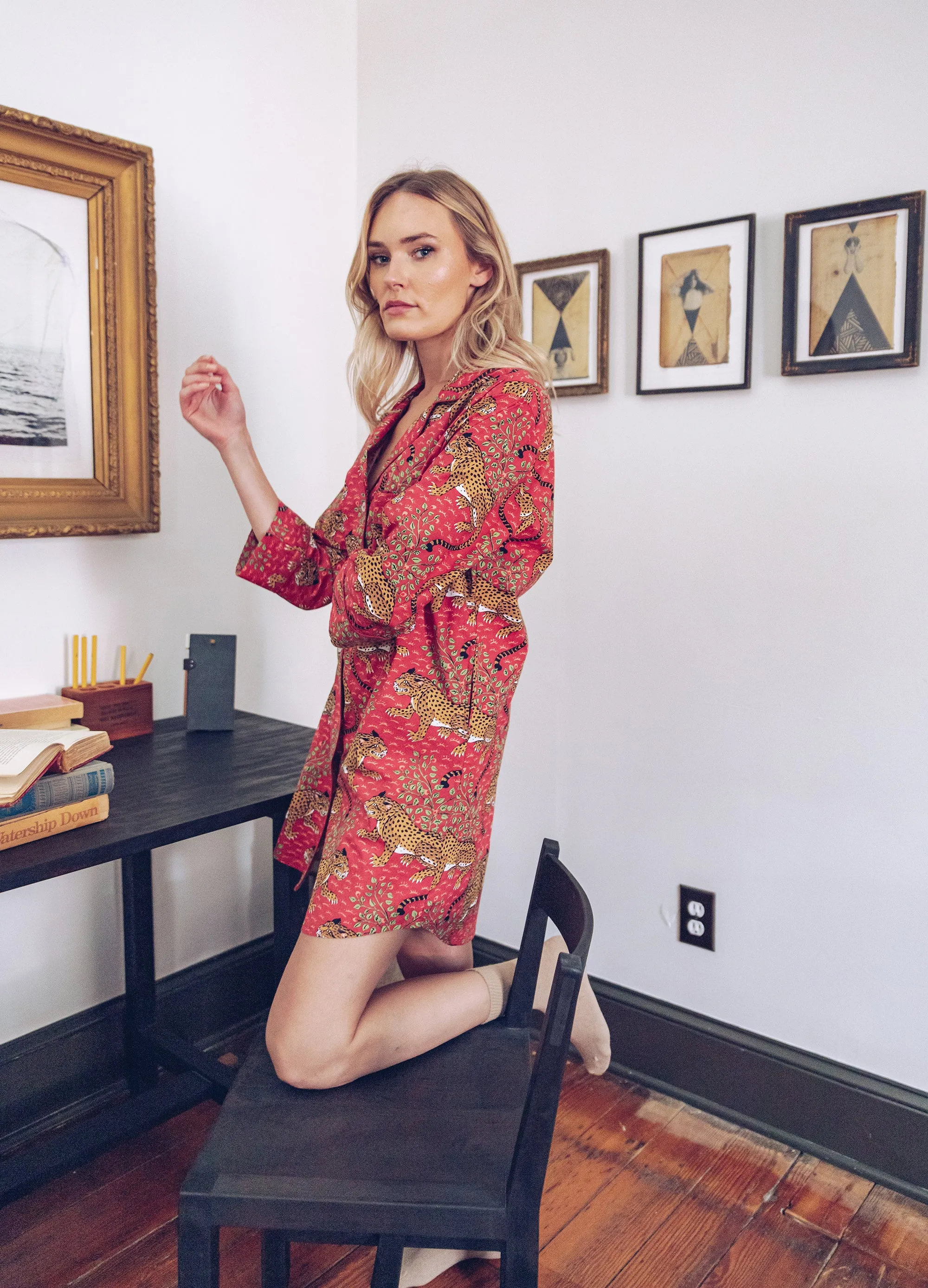 Bagheera - Sleep Shirt - Scarlet sold by Printfresh product image thumbnail 4