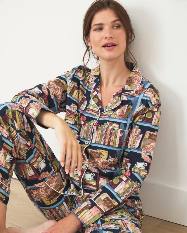 Secret Library - Tall Long PJ Set - Hideaway Blue sold by Printfresh