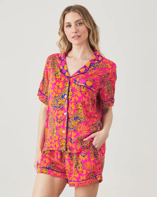 City Cats - Eco Satin Short Set - Fuchsia sold by Printfresh