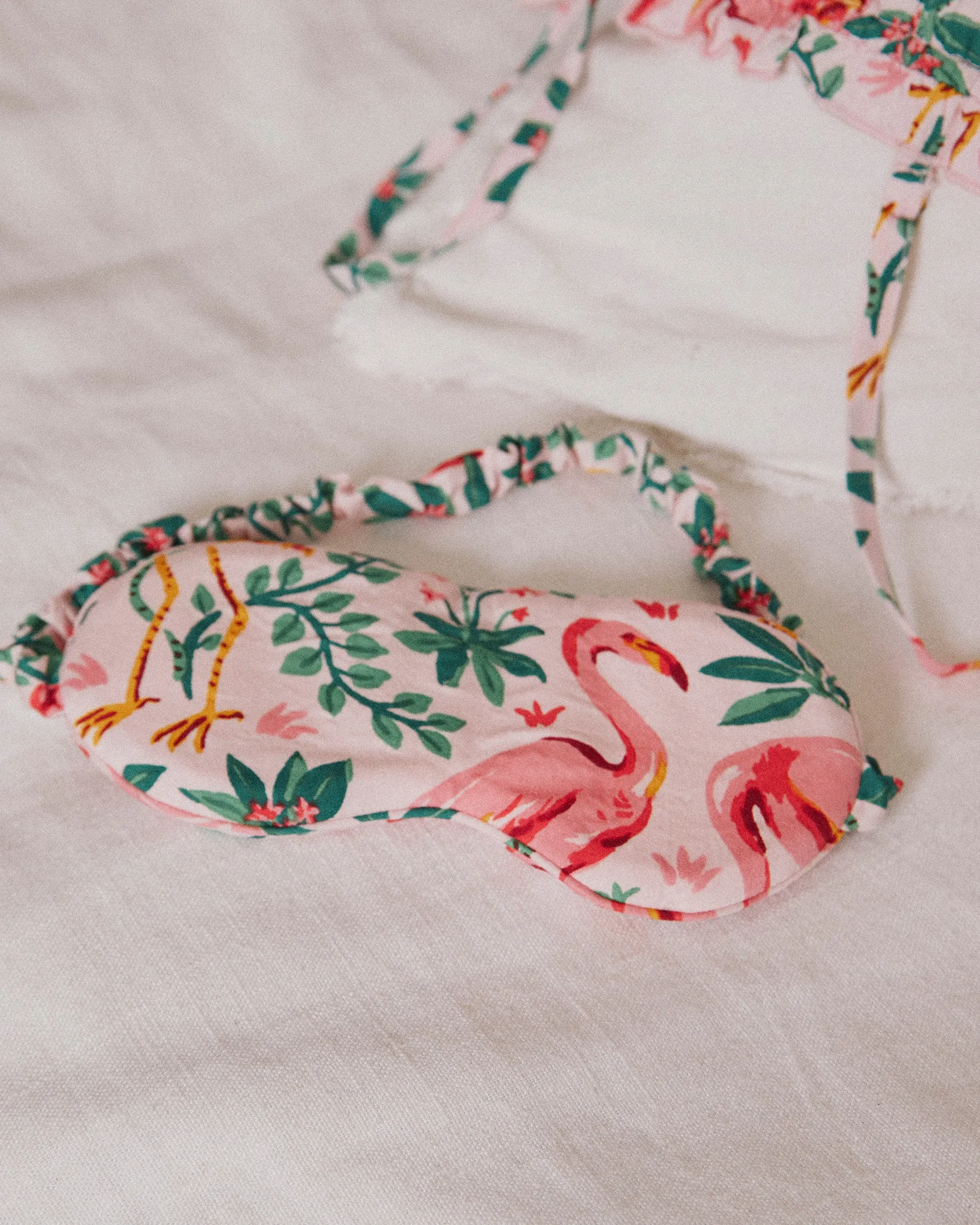 Flock Of Flamingos - Eco Satin Eye Mask - Rose sold by Printfresh product image thumbnail 5