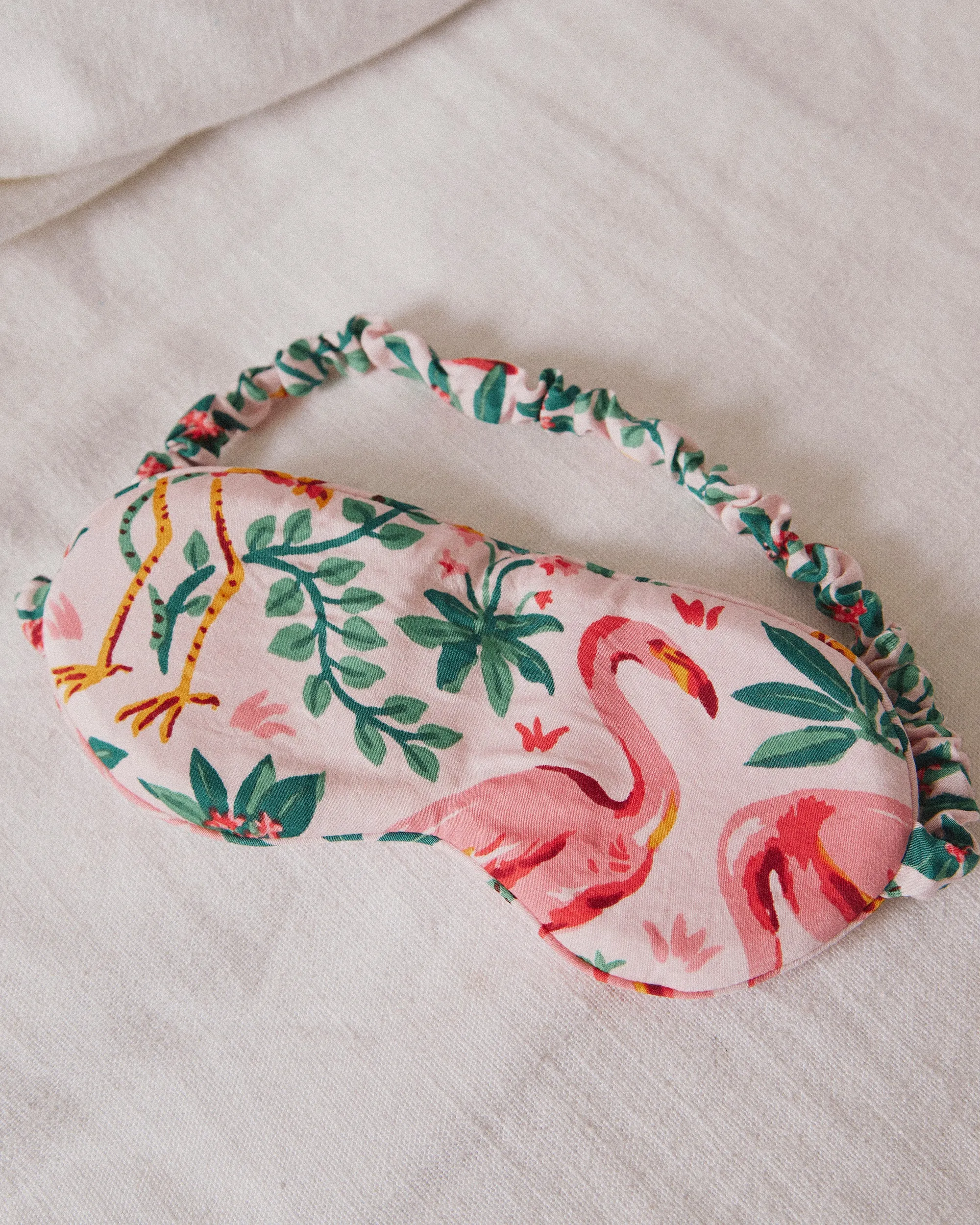 Flock Of Flamingos - Eco Satin Eye Mask - Rose sold by Printfresh product image thumbnail 3