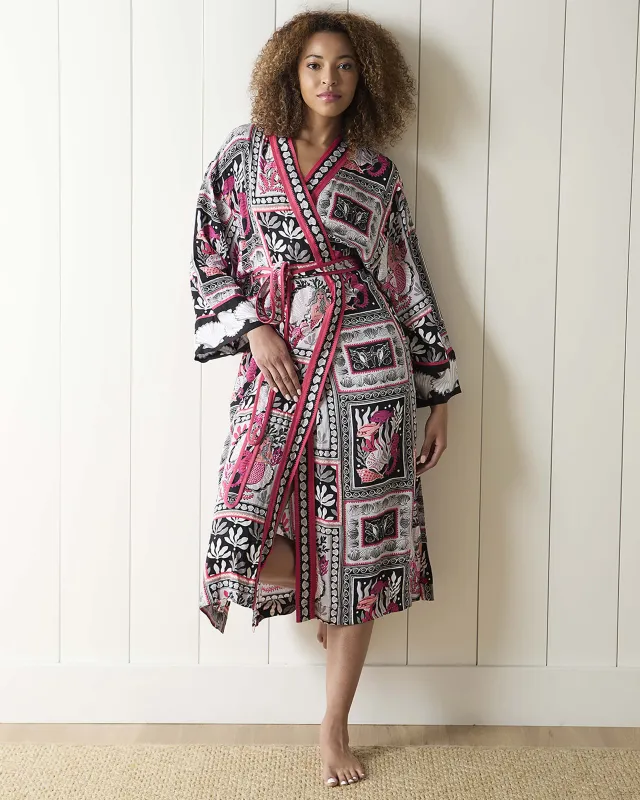 Tidal Tapestry - Eco Satin Robe - Graphite sold by Printfresh
