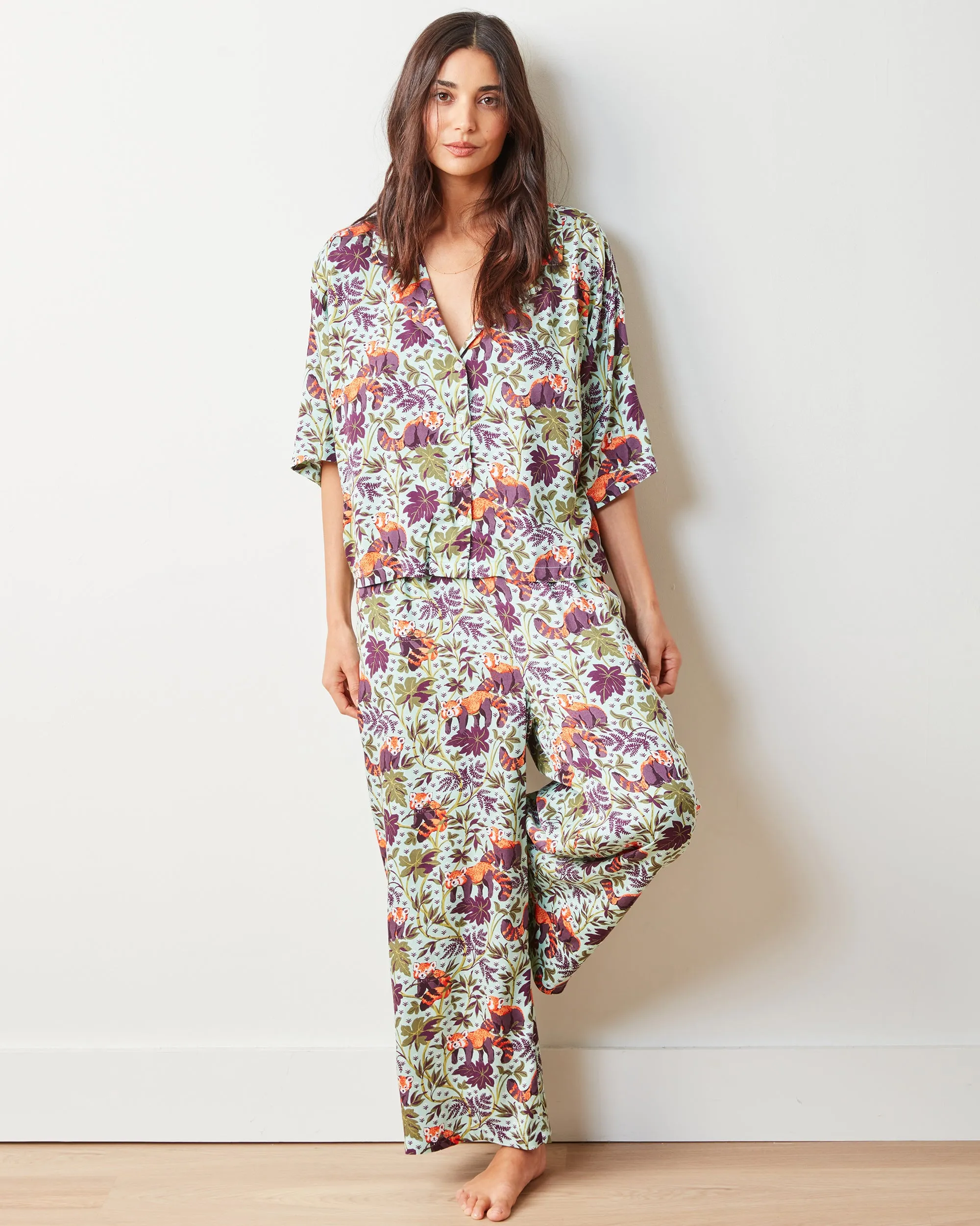 Red Pandas - Eco Satin Wildest Dreams Set - Soft Mint sold by Printfresh product image thumbnail 2