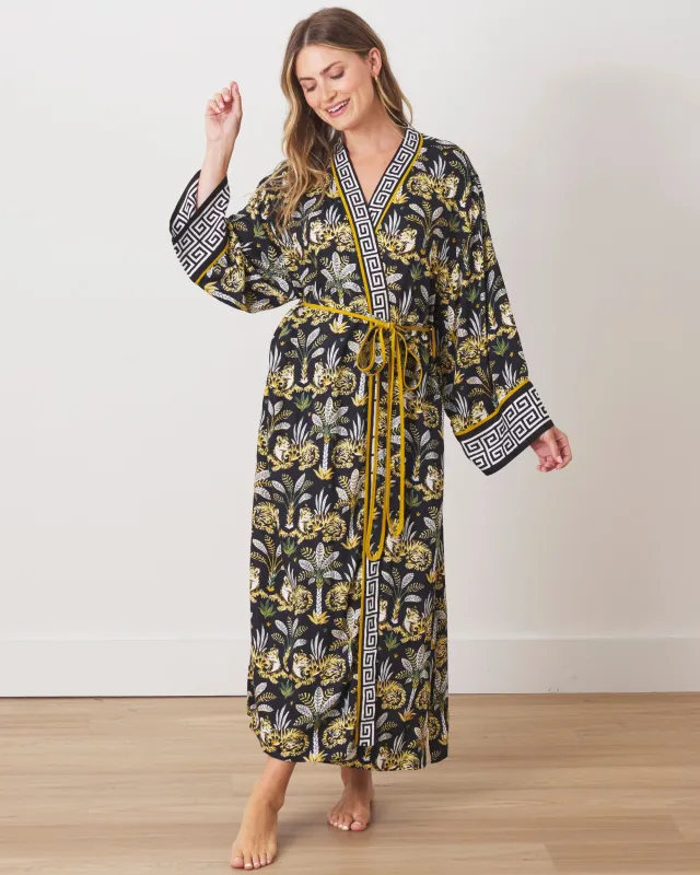 Untamed Tiger - Eco Satin Robe - Gold Ink sold by Printfresh