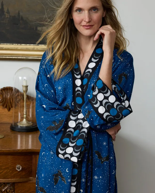 Evening Flight - Eco Satin Robe - Twilight sold by Printfresh