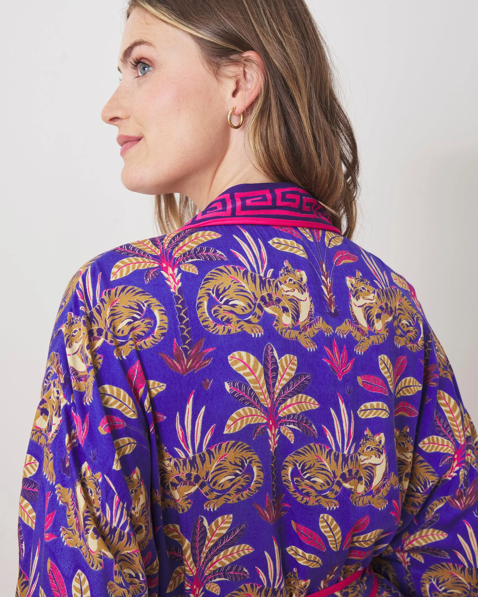 Untamed Tiger - Eco Satin Robe - Grape Soda sold by Printfresh product image thumbnail 5