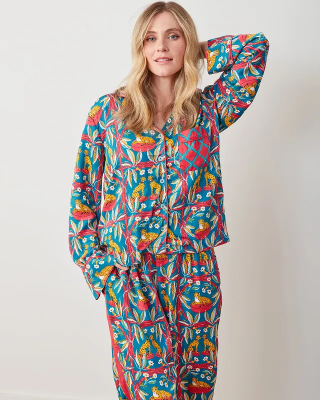 Royal Cheetah - Petite Eco Satin Rittenhouse Set - Ruby & Jade sold by Printfresh