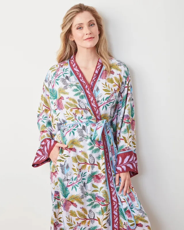 Wise Owls - Eco Satin Robe - Dusty Lilac sold by Printfresh