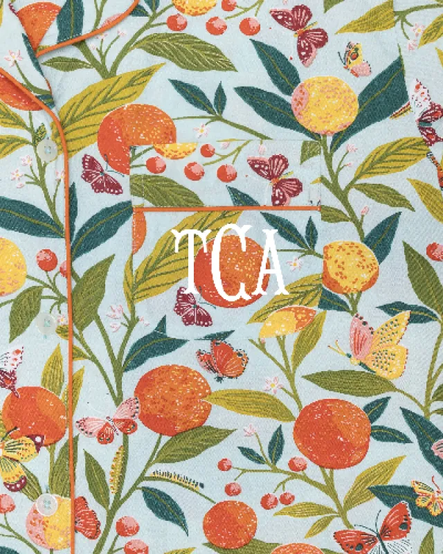 Butterfly Grove - Short PJ Set - Soft Blue sold by Printfresh