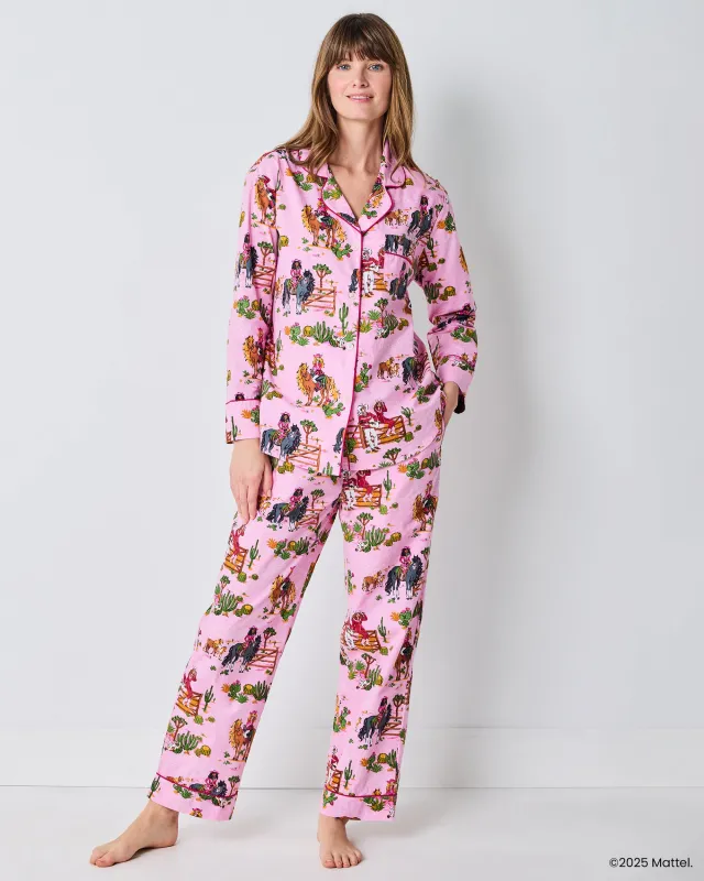 Barbie™ + Printfresh Western Barbie - Tall Long PJ Set - Cowgirl Pink sold by Printfresh