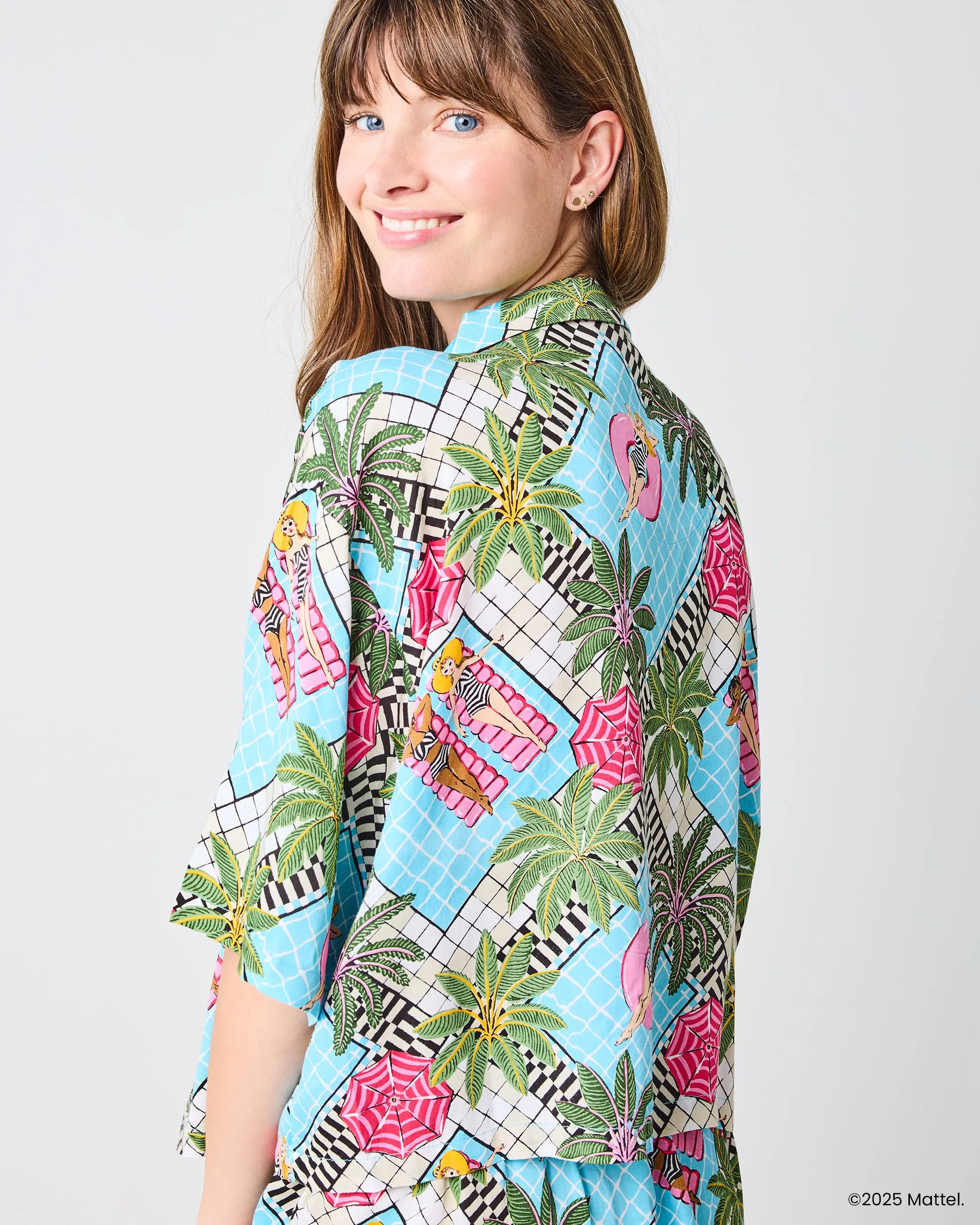 Barbie™ + Printfresh Retro Relaxation - Satin Sweet Dreams Set - Retro Blue sold by Printfresh product image thumbnail 4