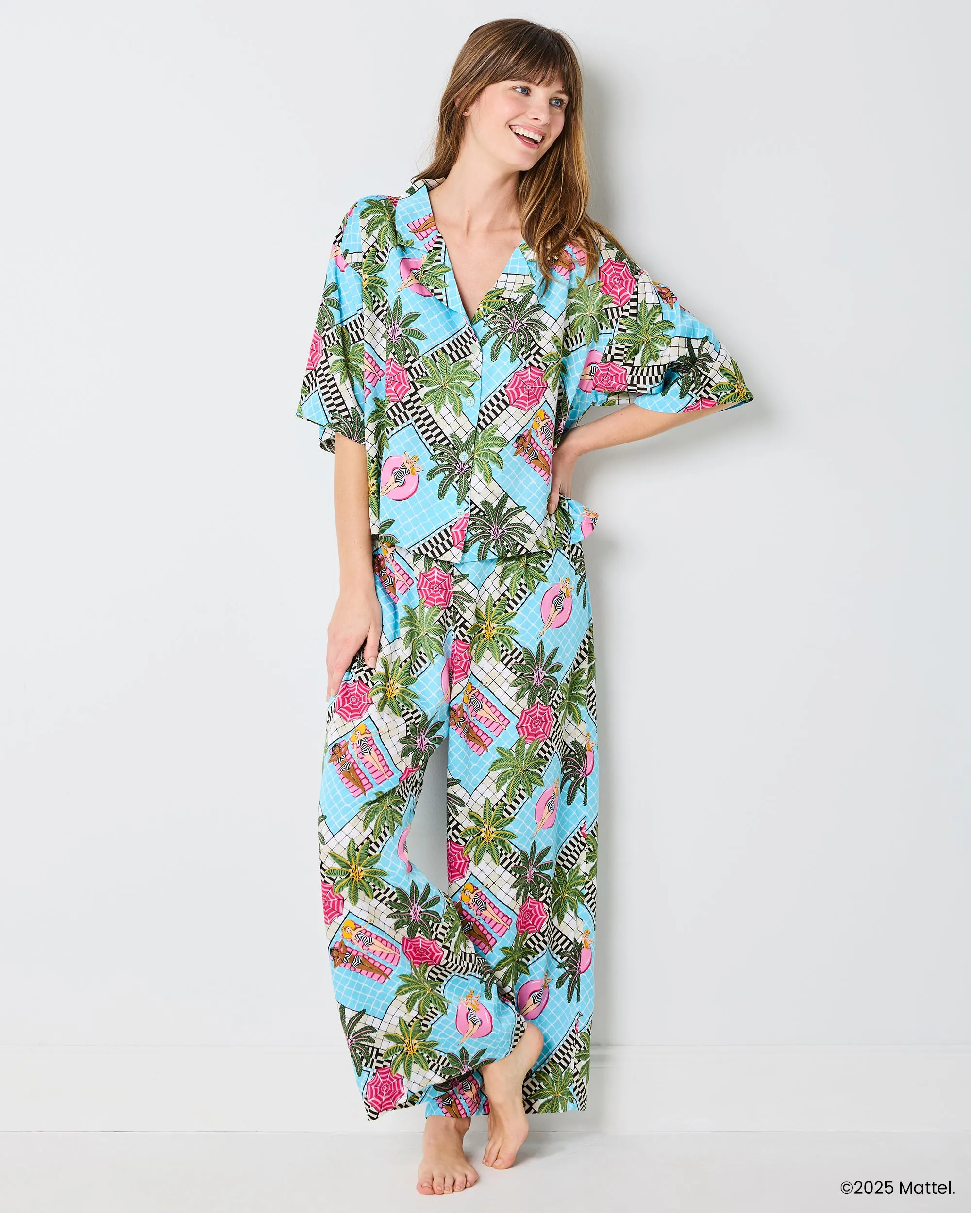 Barbie™ + Printfresh Retro Relaxation - Tall Satin Wildest Dreams Set - Retro Blue sold by Printfresh