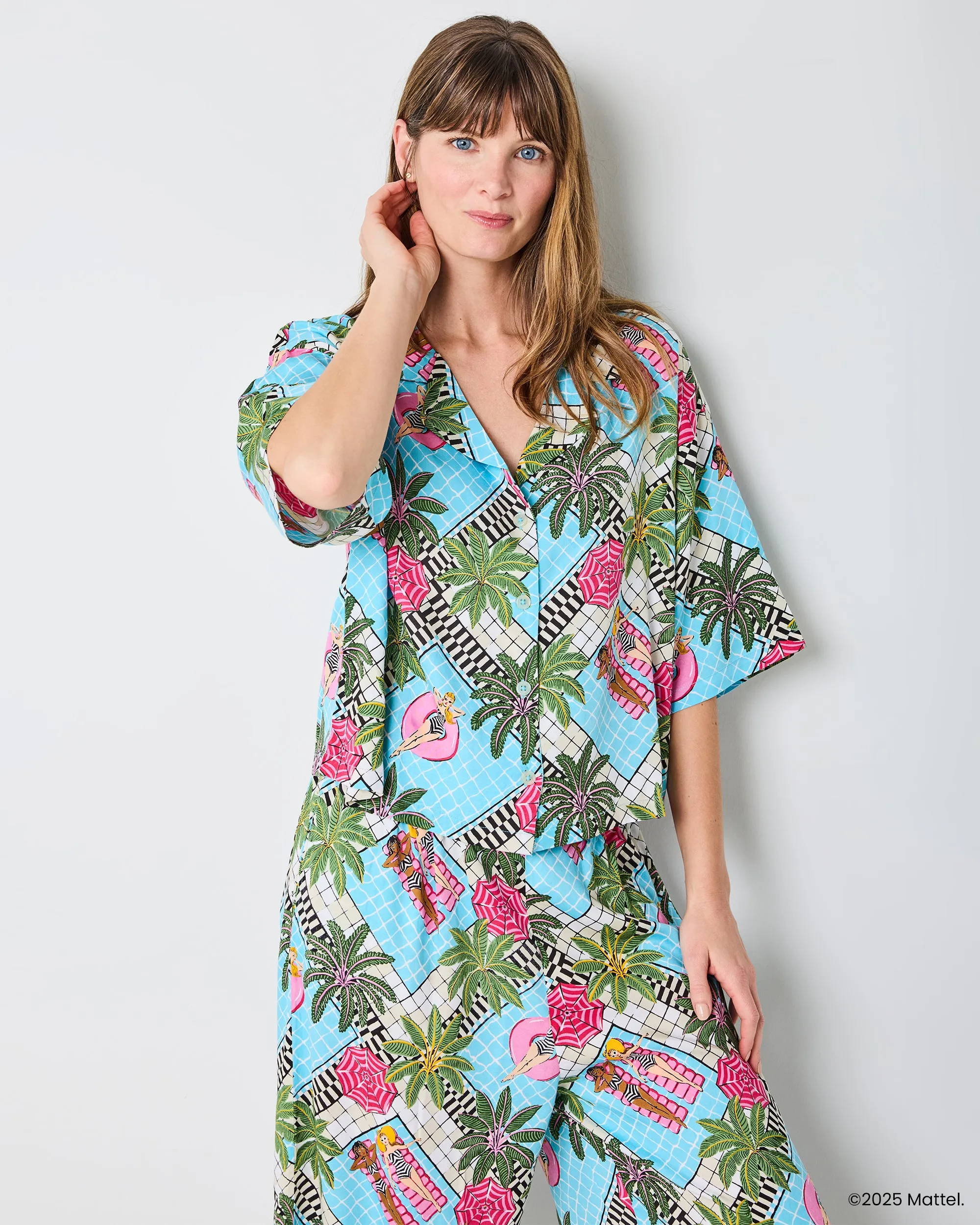 Barbie™ + Printfresh Retro Relaxation - Petite Satin Wildest Dreams Set - Retro Blue sold by Printfresh product image thumbnail 5