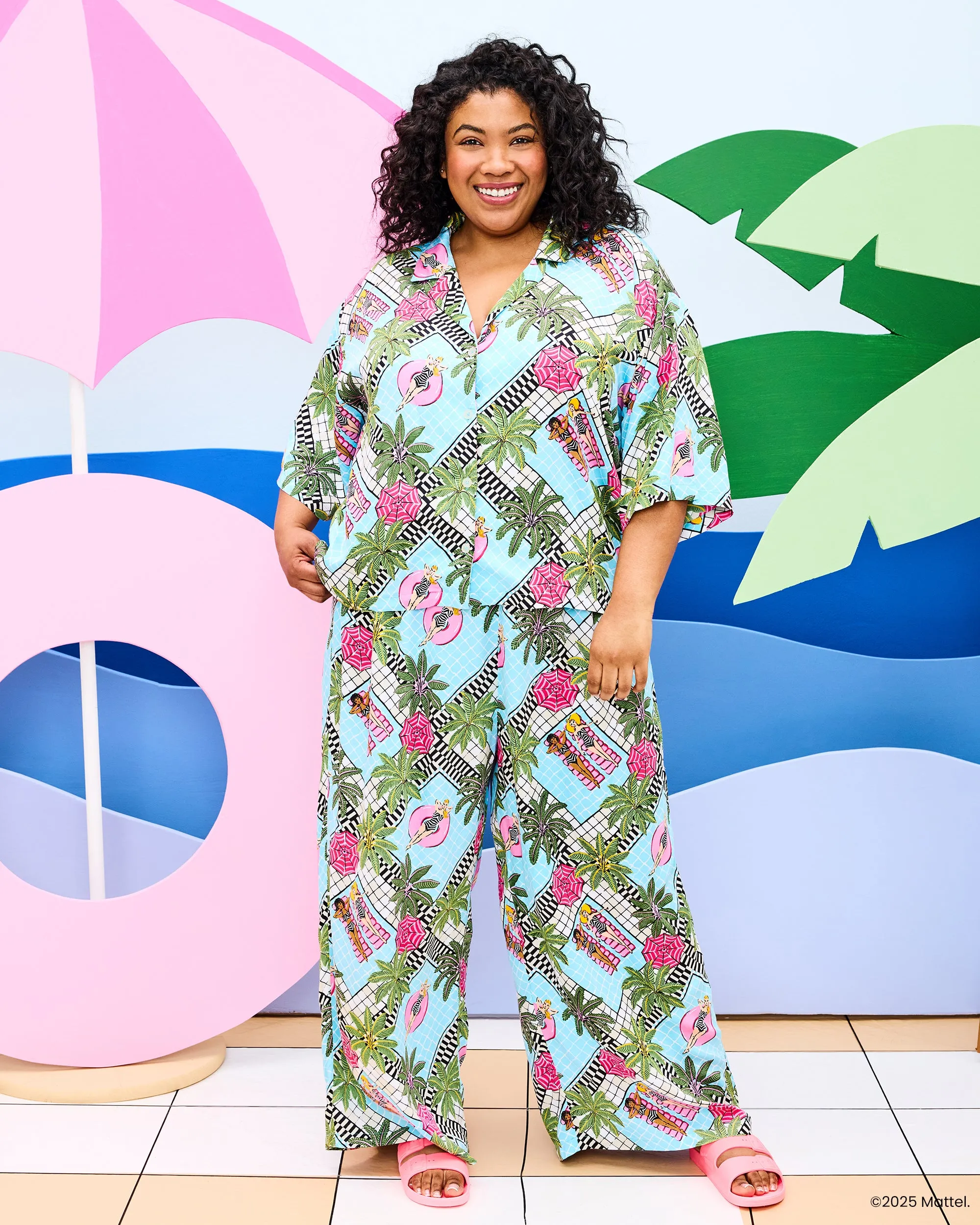 Barbie™ + Printfresh Retro Relaxation - Satin Wildest Dreams Set - Retro Blue sold by Printfresh