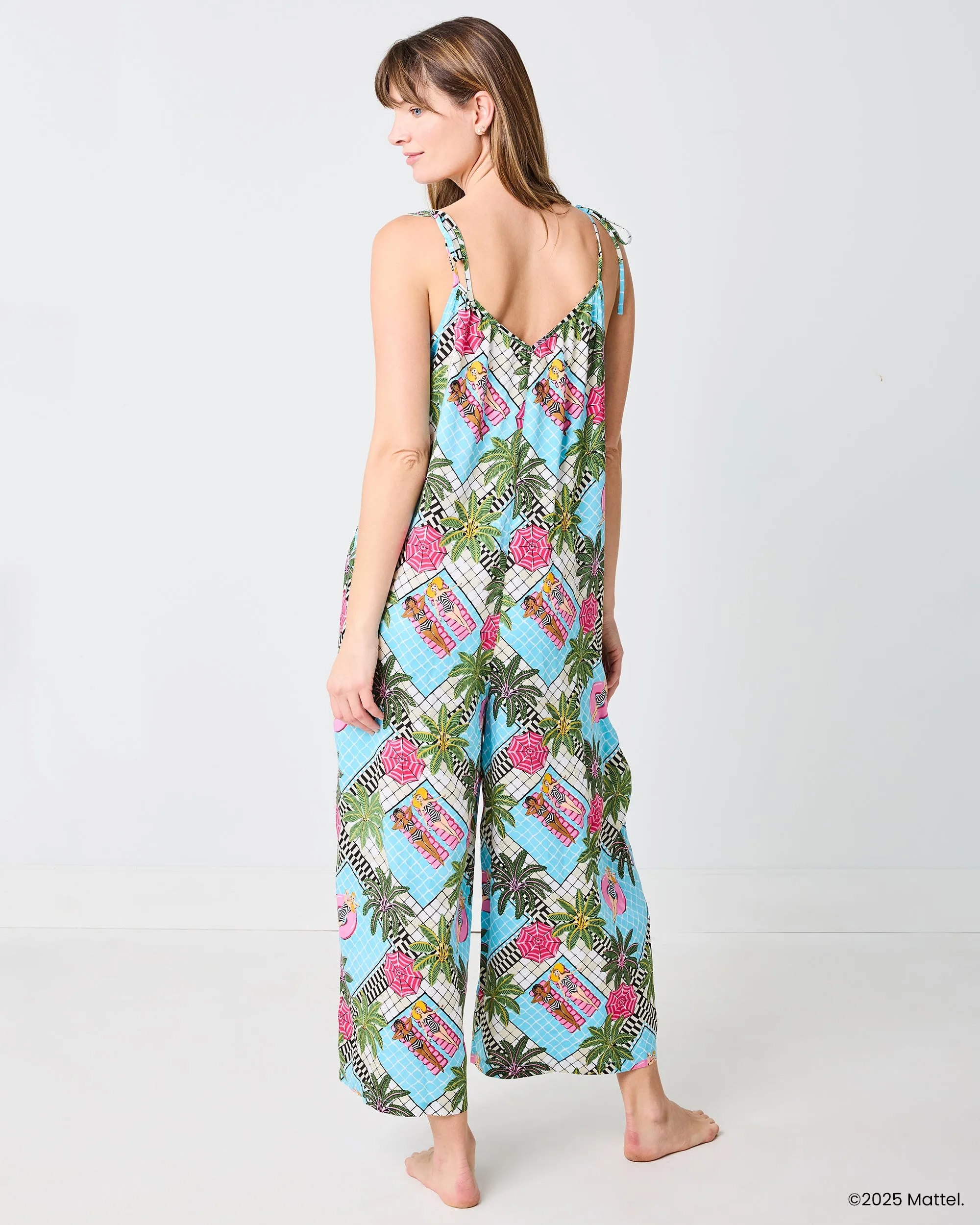Barbie™ + Printfresh Retro Relaxation - Satin Jaipur Jumpsuit - Retro Blue sold by Printfresh product image thumbnail 5