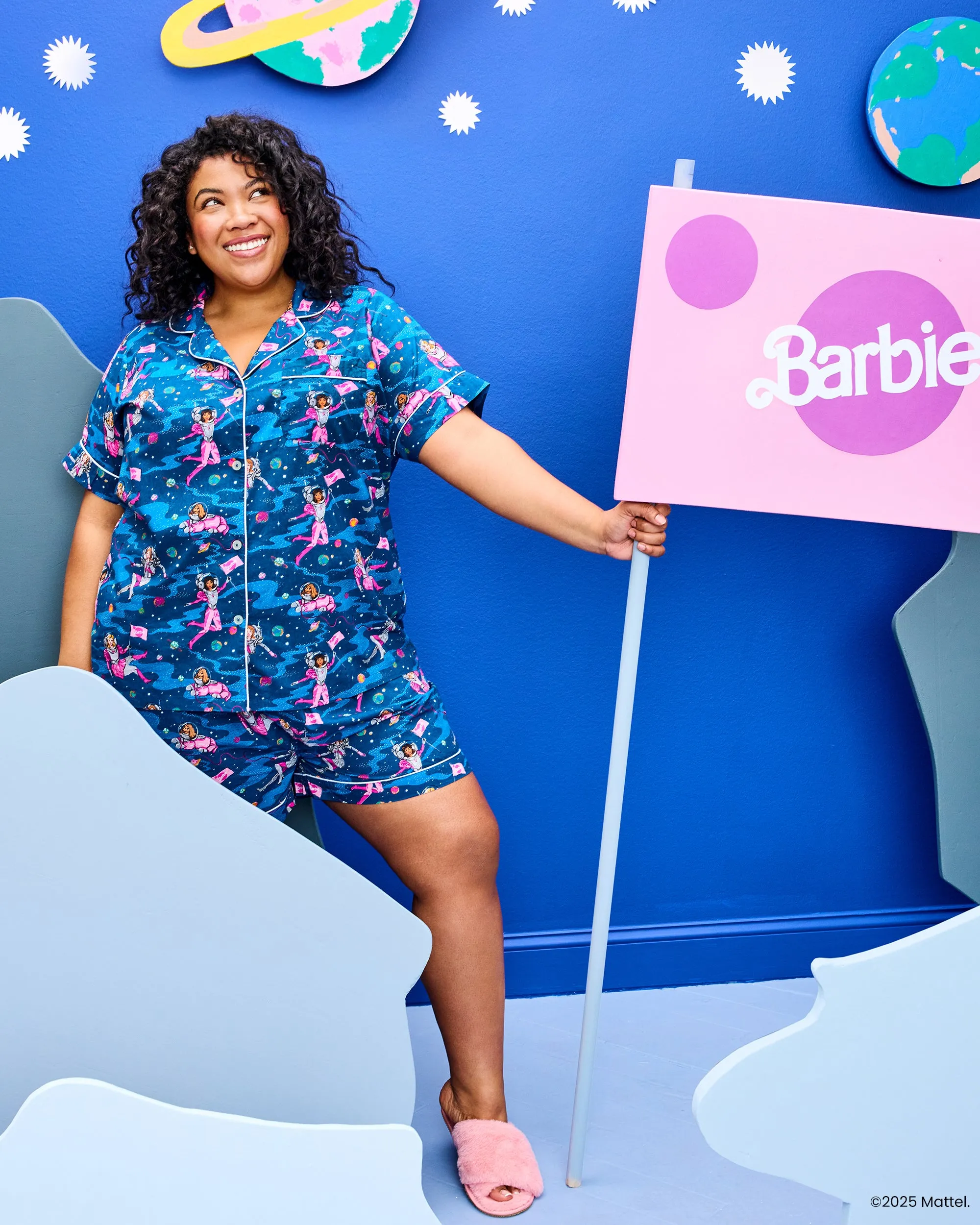 Barbie™ + Printfresh Astronaut Barbie - Short PJ Set - Galaxy Blue sold by Printfresh product image thumbnail 5