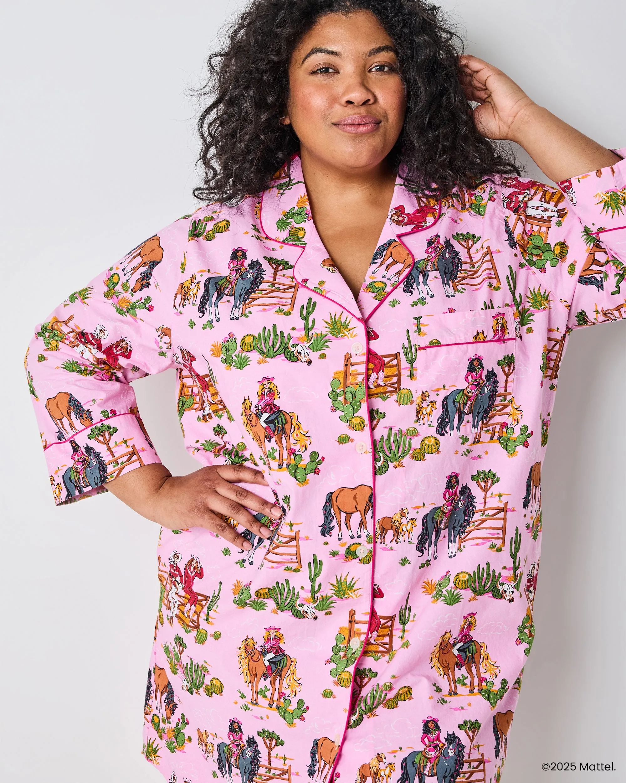 Barbie™ + Printfresh Western Barbie - Sleep Shirt - Cowgirl Pink sold by Printfresh product image thumbnail 4