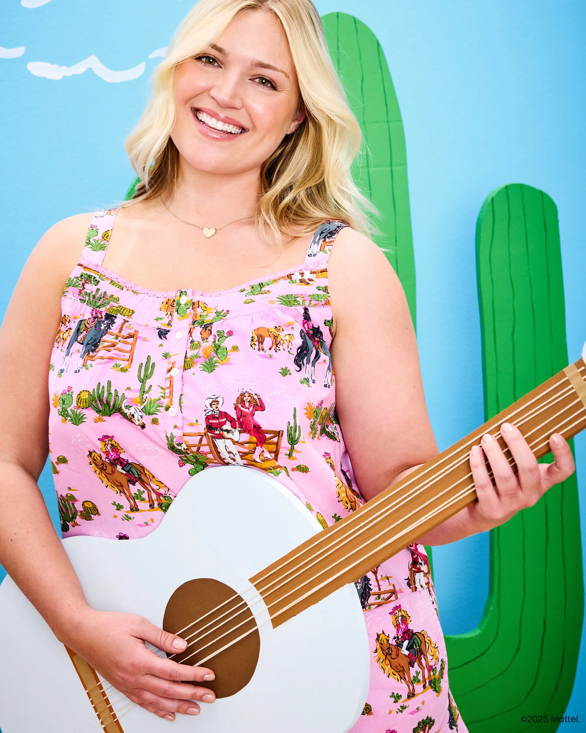 Barbie™ + Printfresh Western Barbie - Back To Bed Short Set - Cowgirl Pink sold by Printfresh product image thumbnail 5