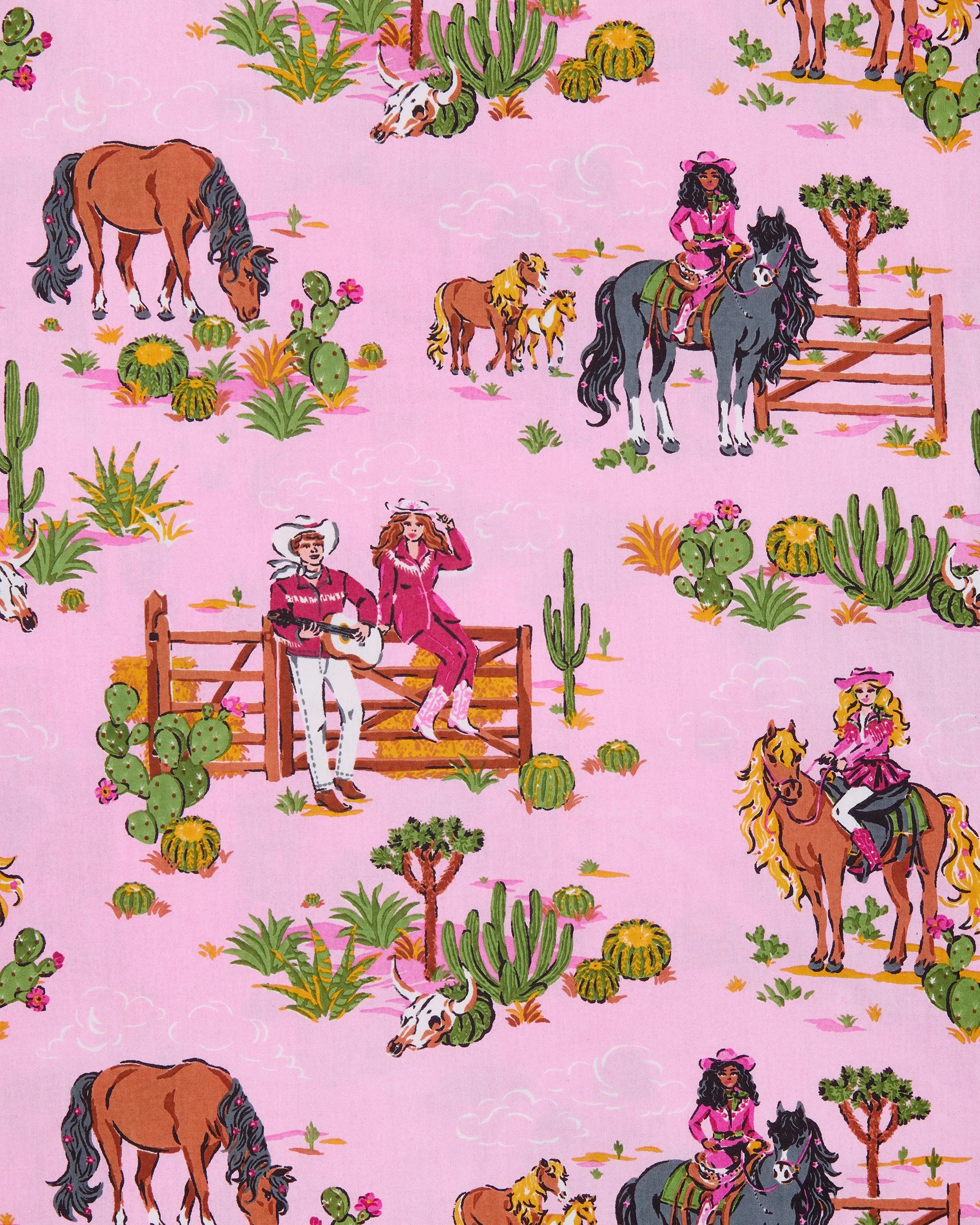 Barbie™ + Printfresh Western Barbie - Short PJ Set - Cowgirl Pink sold by Printfresh product image thumbnail 5