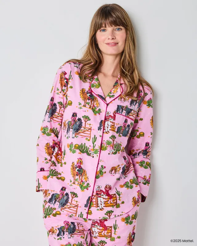 Barbie™ + Printfresh Western Barbie - Long PJ Set - Cowgirl Pink sold by Printfresh